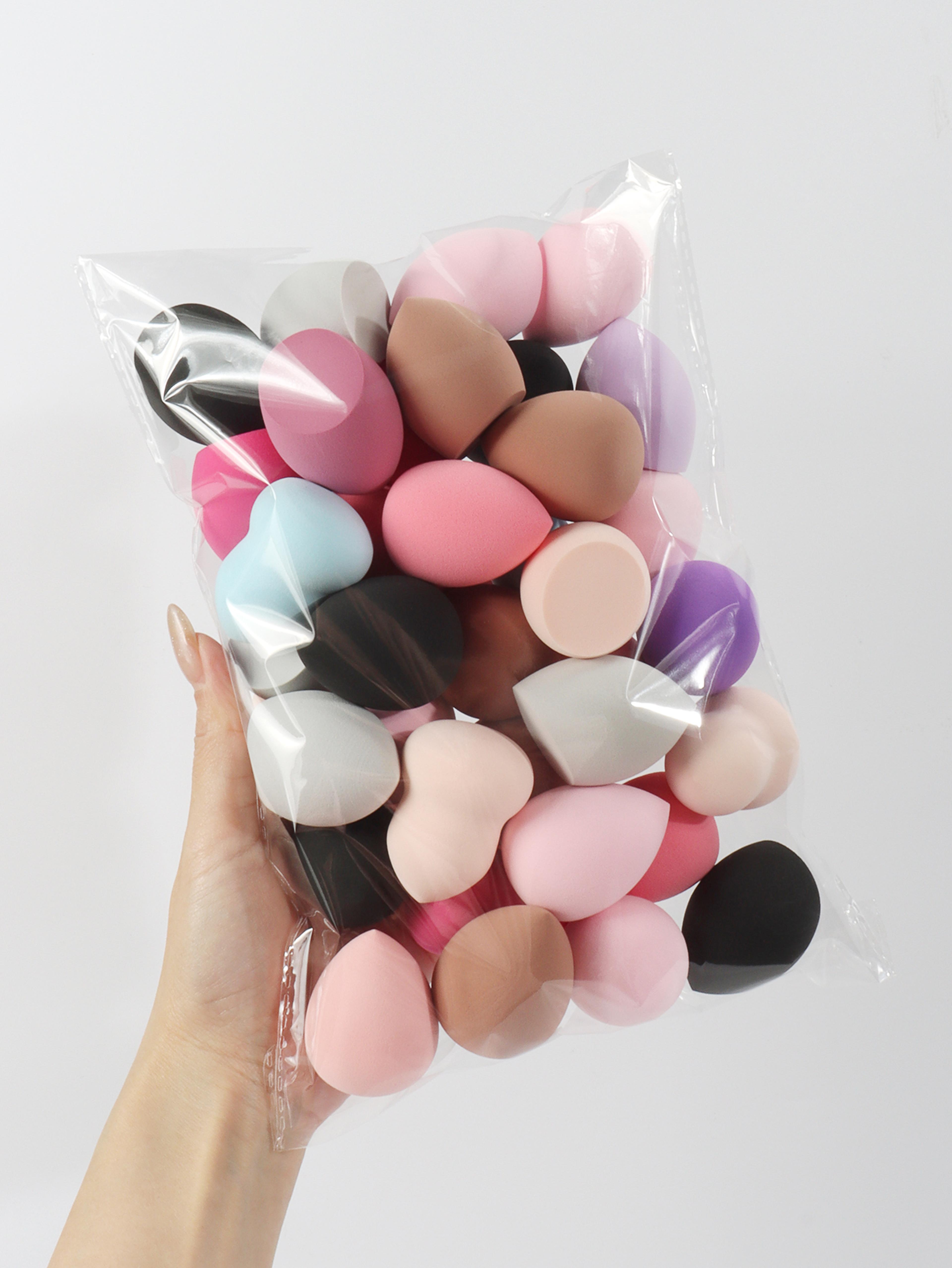 beauty sponge set pieces for liquid, cream & powder makeup random colors & shapes