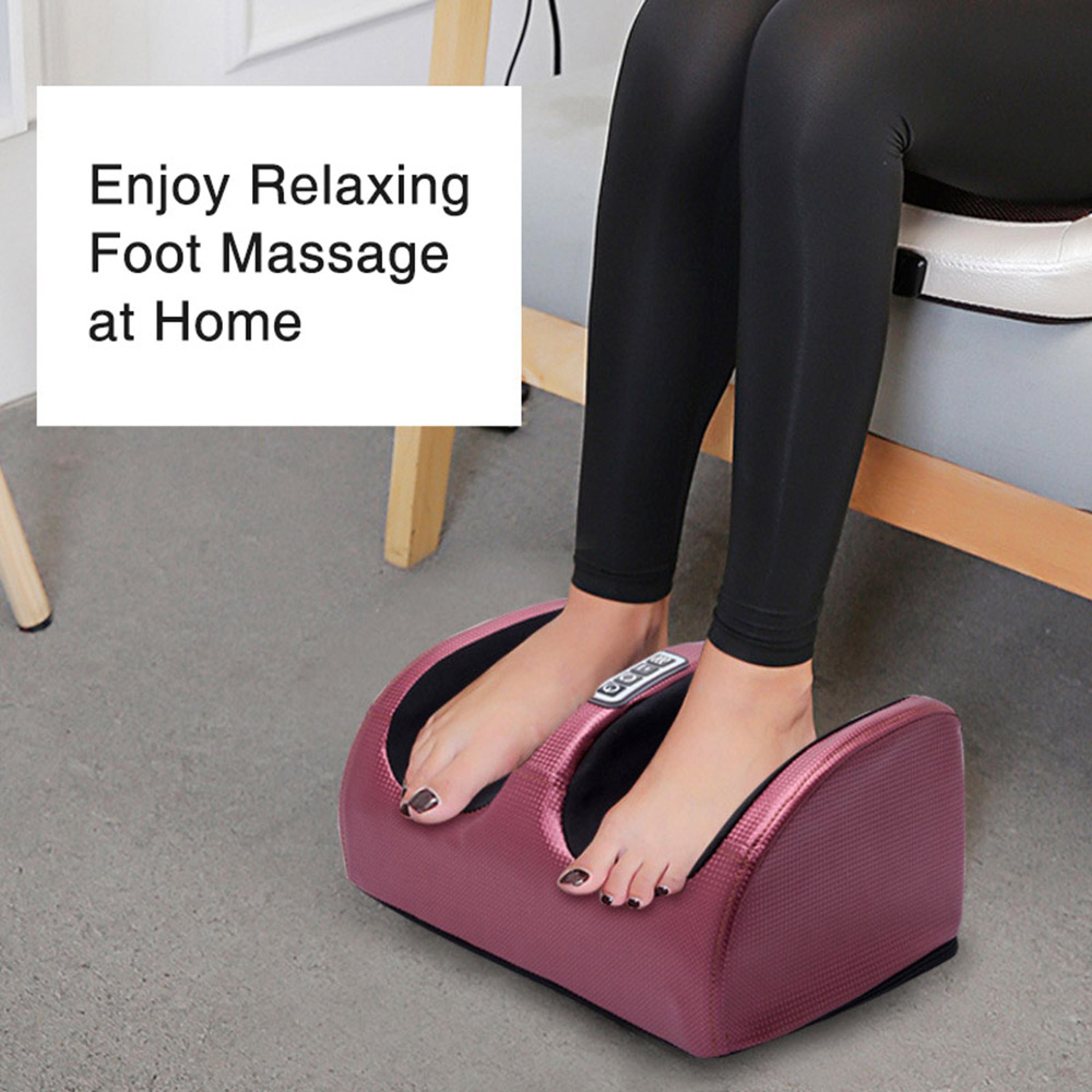 electric foot massager with heat therapy – shiatsu kneading for muscle relief & relaxation