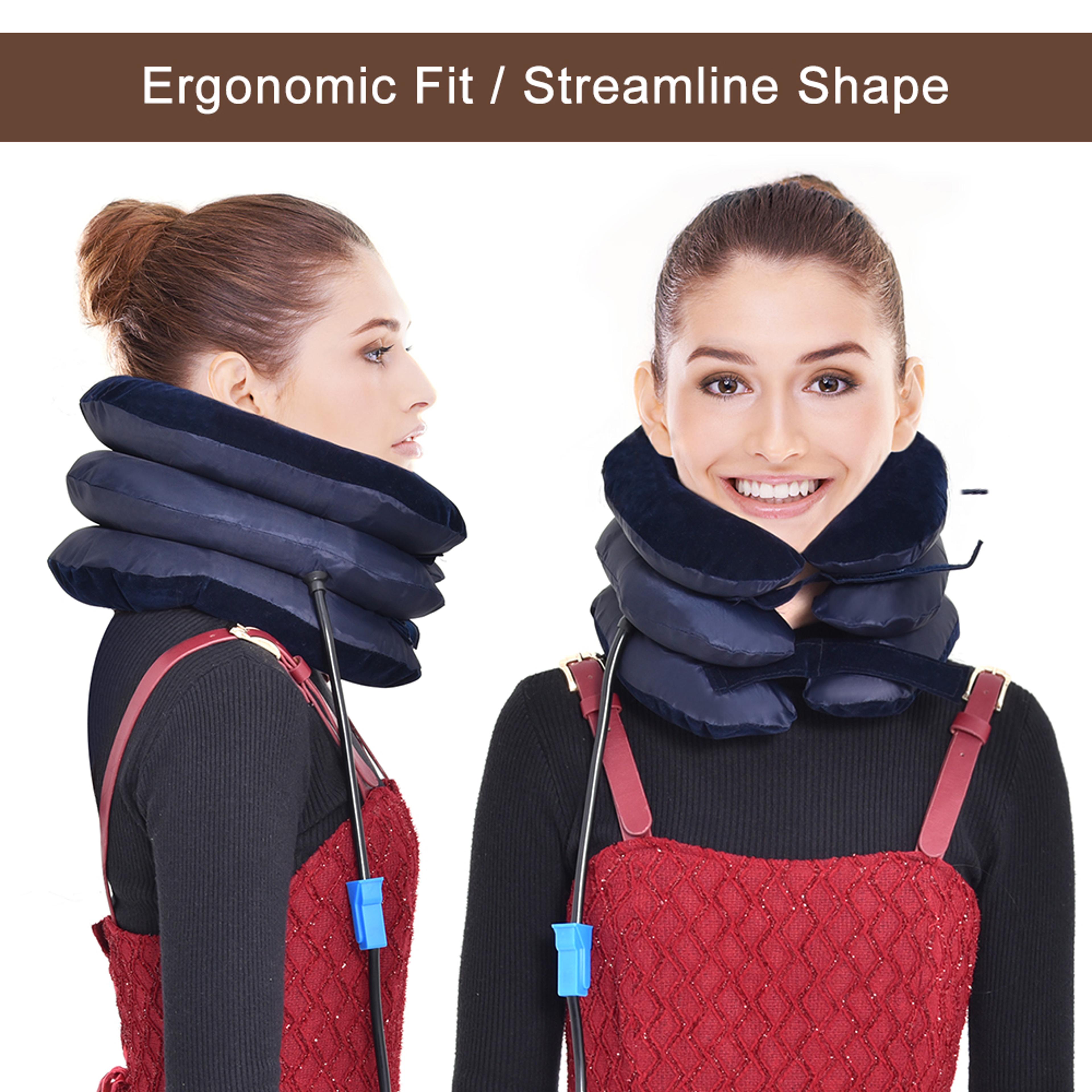 inflatable neck collar for posture correction – cervical pain relief & headache relief