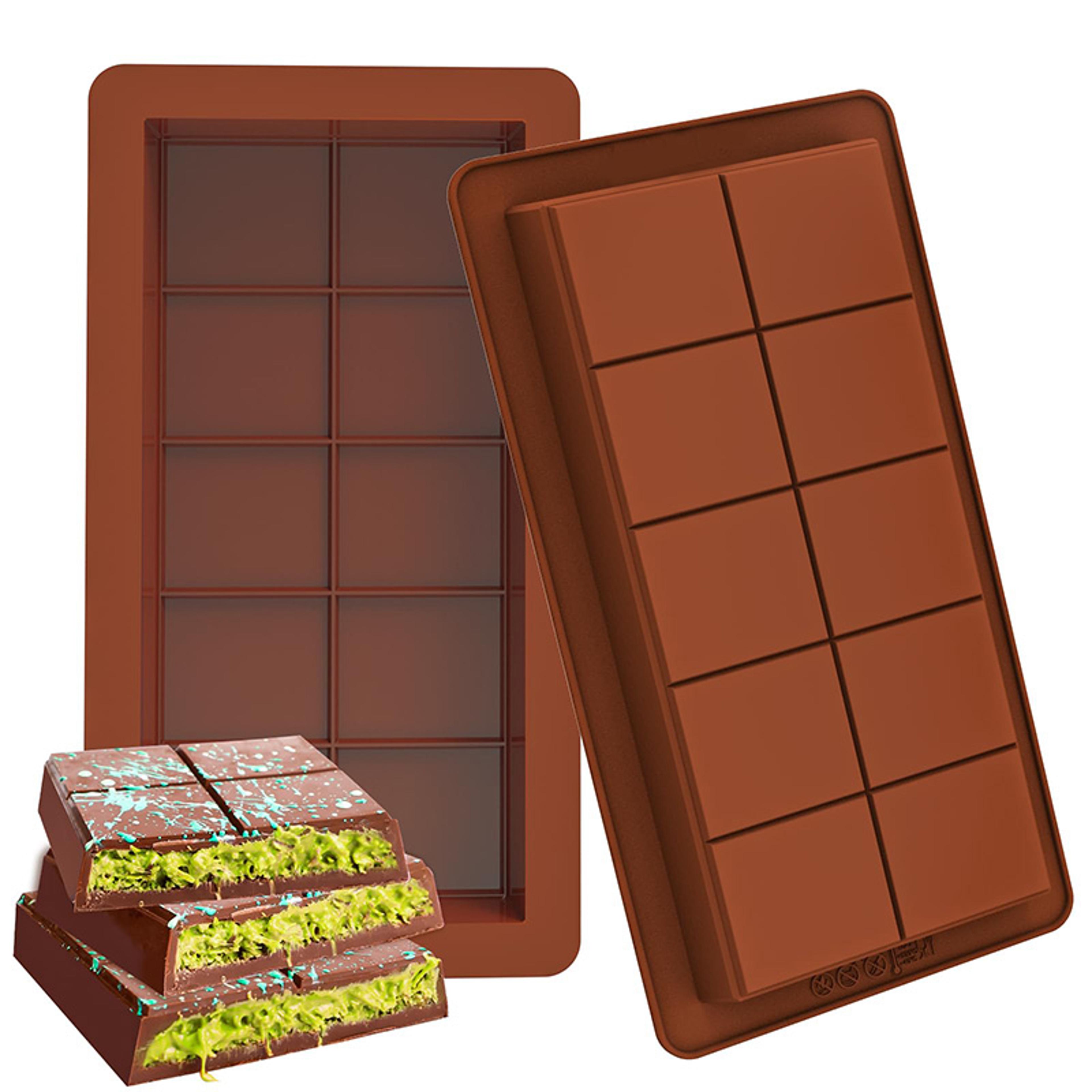 reusable food grade silicone chocolate bar mold – non-stick break-apart mold for pistachio and dubai chocolate bars