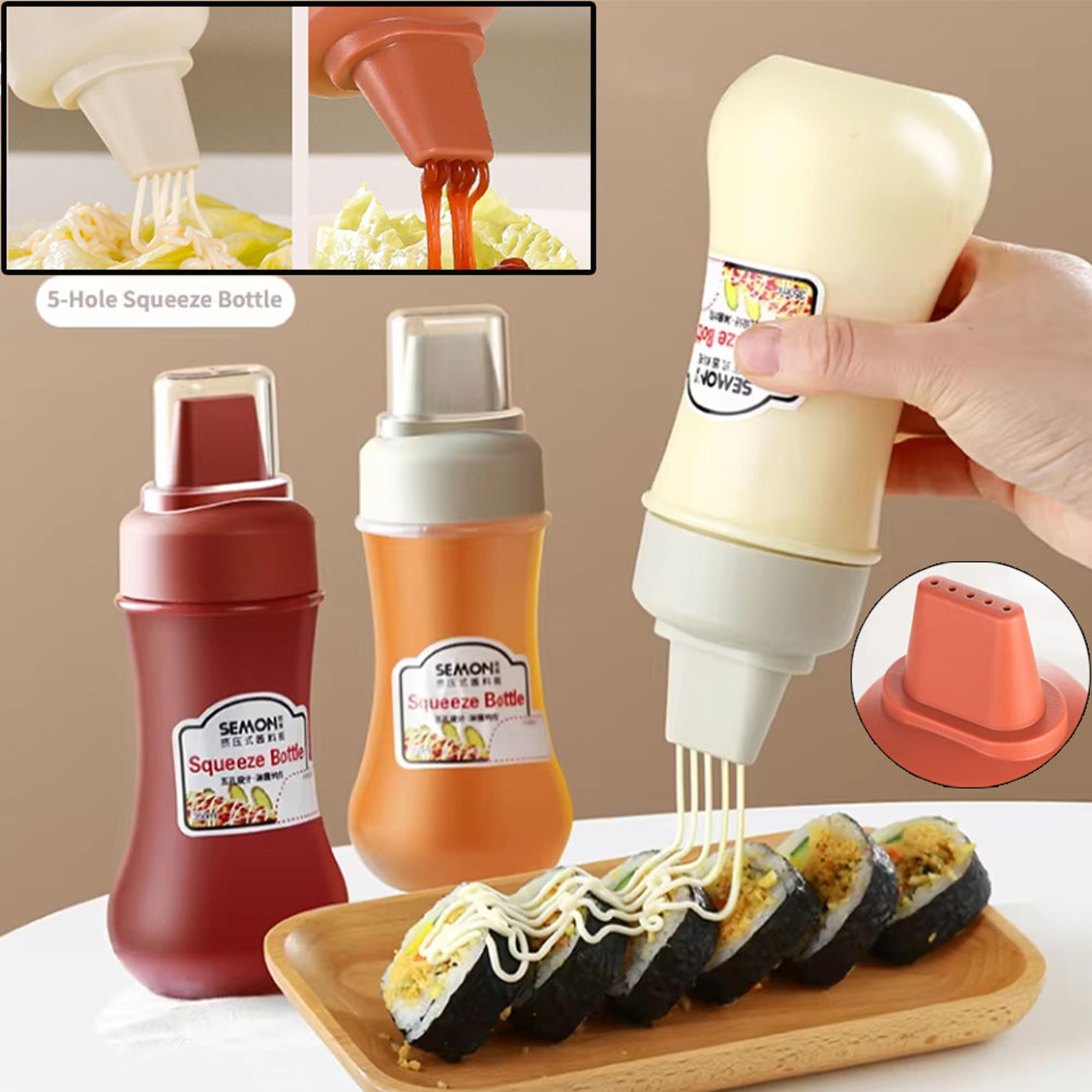 porous squeeze sauce bottle condiment dispenser for bbq sauces, ketchup & salad dressing