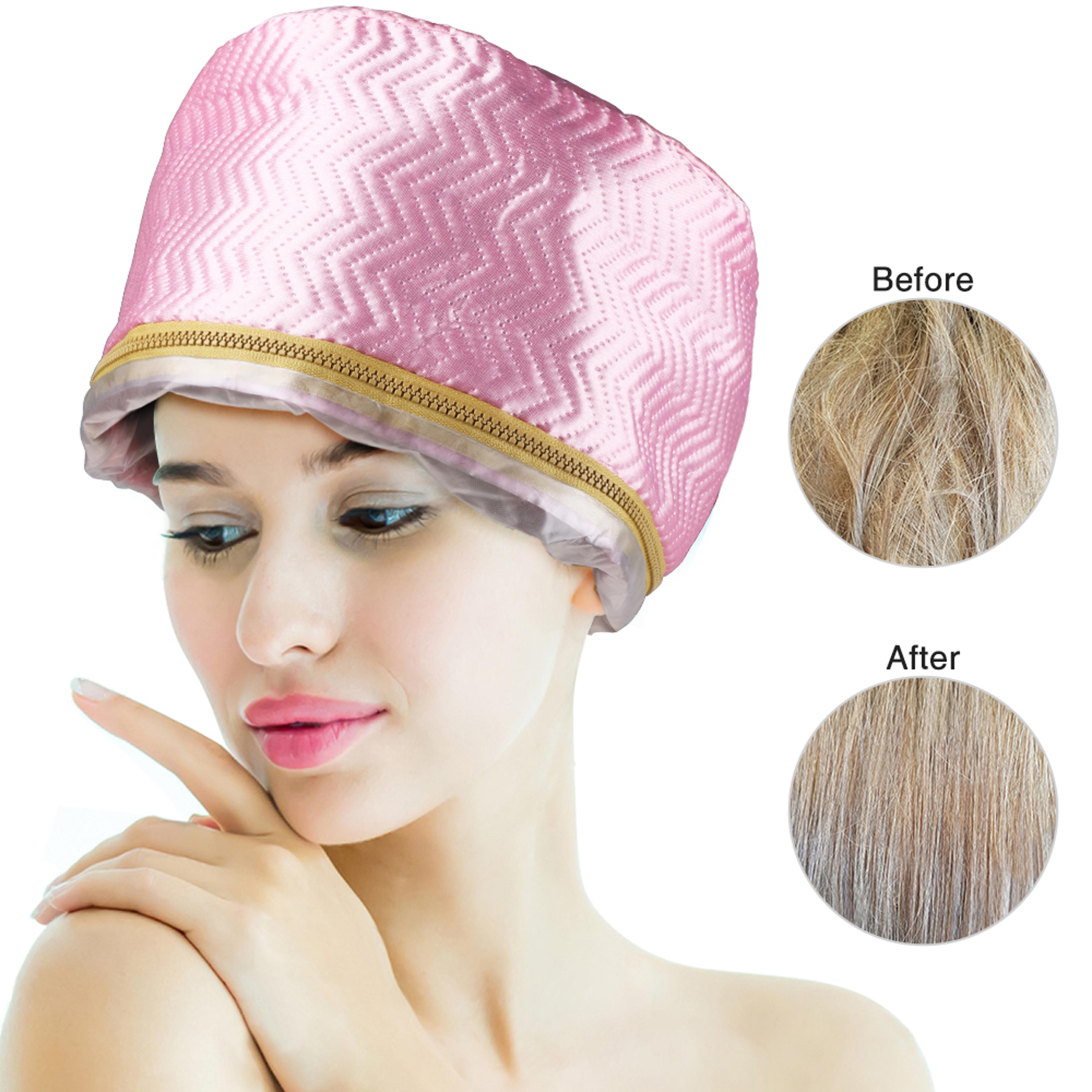 thermal hair treatment cap with heating function nourishing steamer bonnet for women