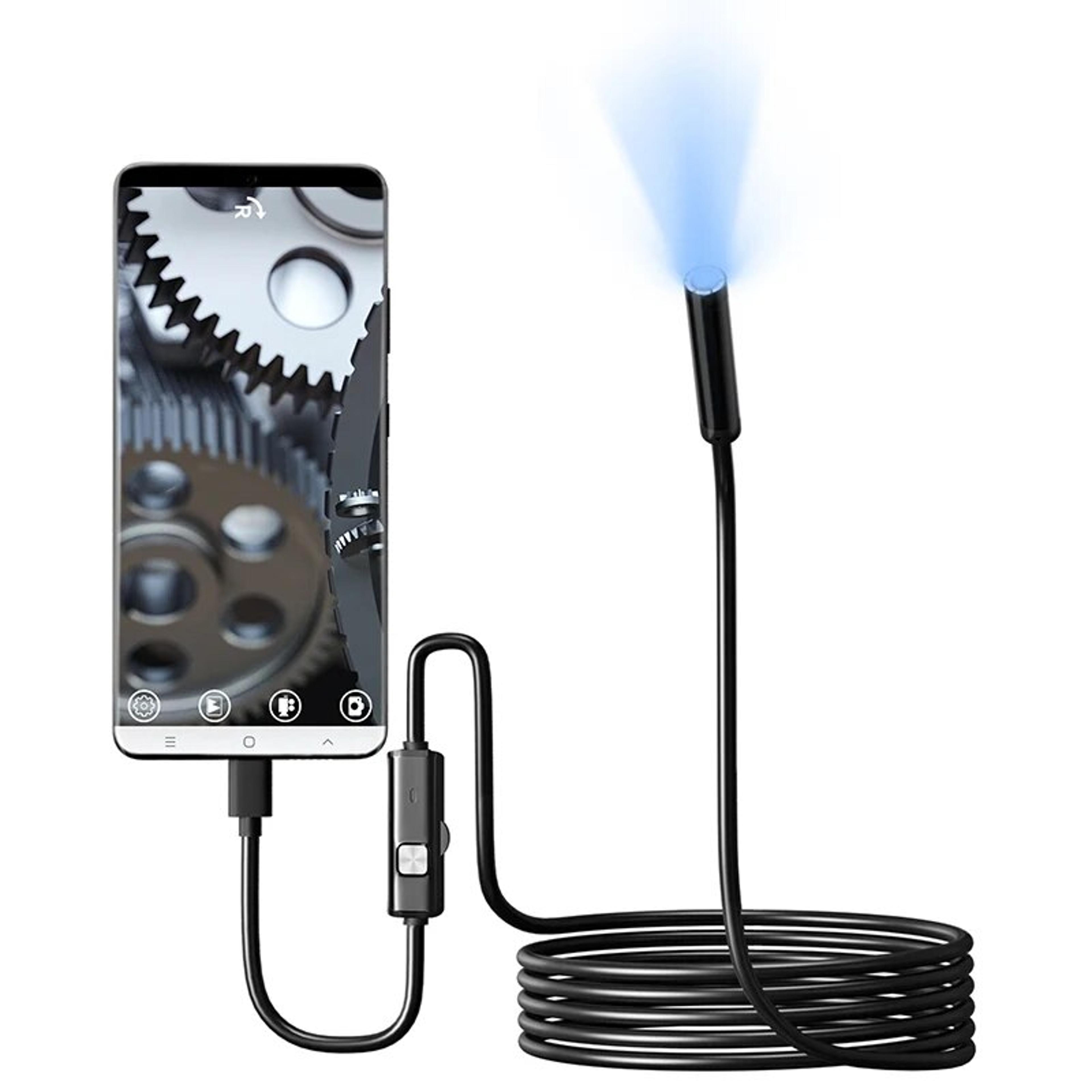 waterproof endoscope camera with adjustable led for phone & pc
