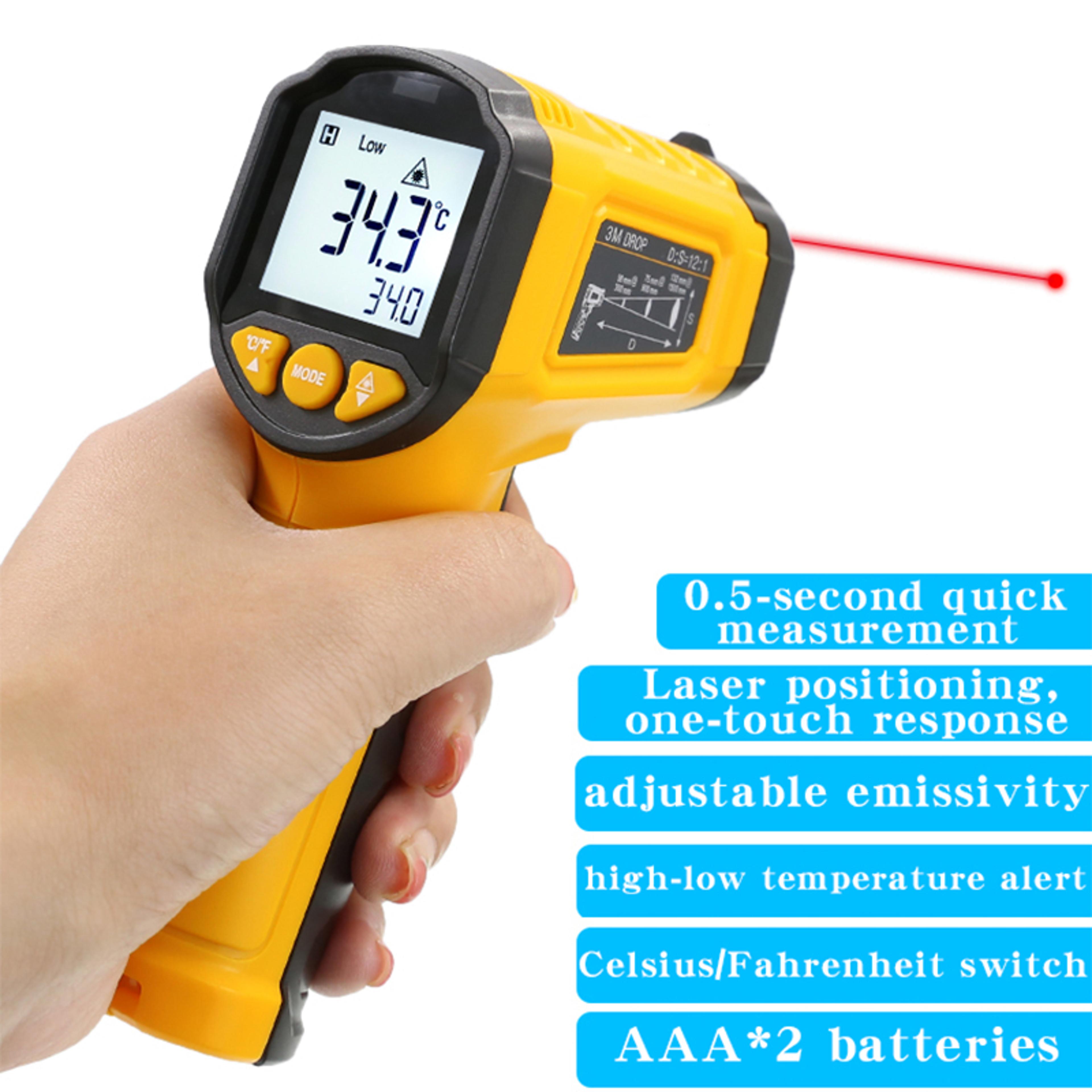infrared non-contact thermometer high-precision handheld temperature gauge for industrial and home use
