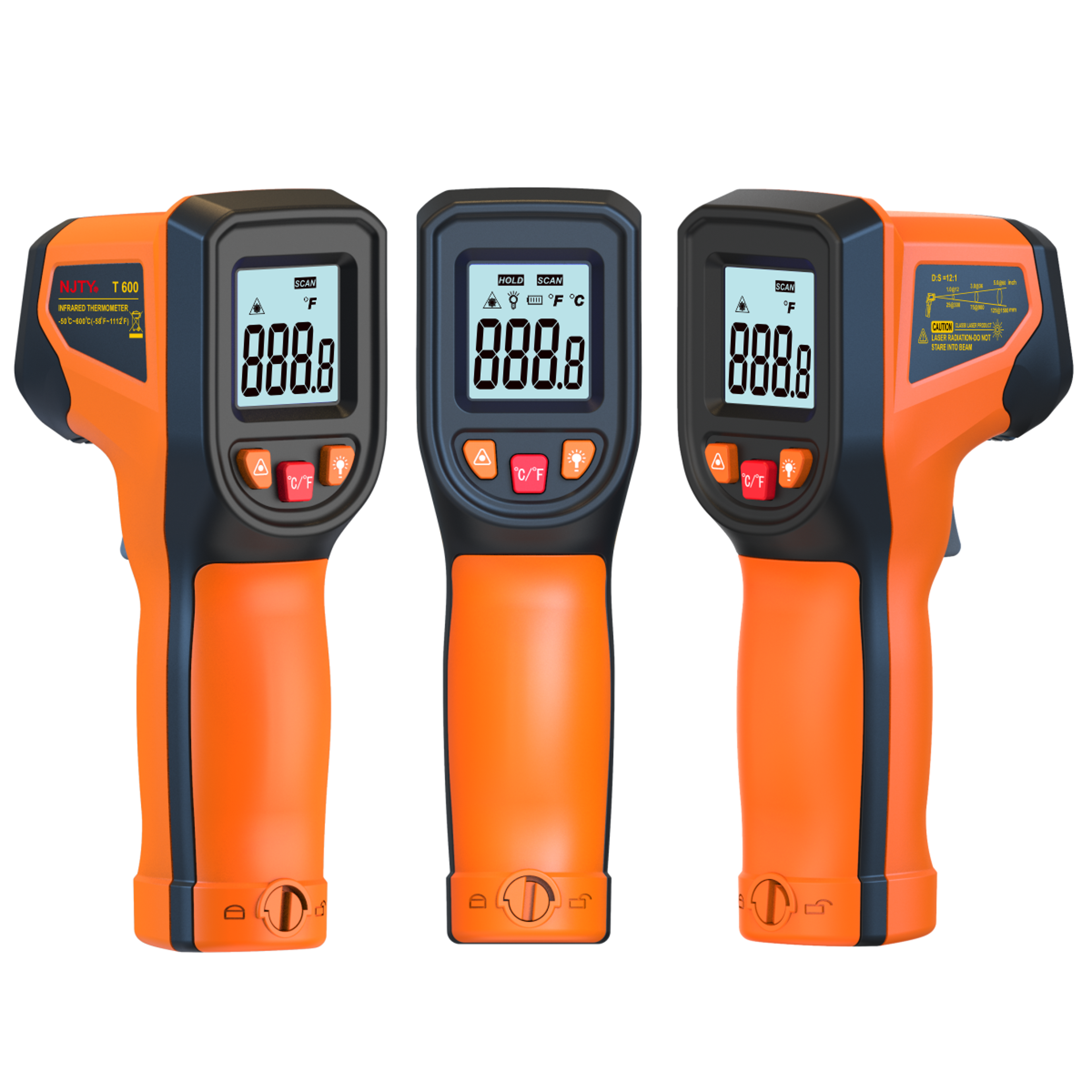 infrared thermometer handheld heat temperature tester for cooking, grill, pizza oven & engine laser surface