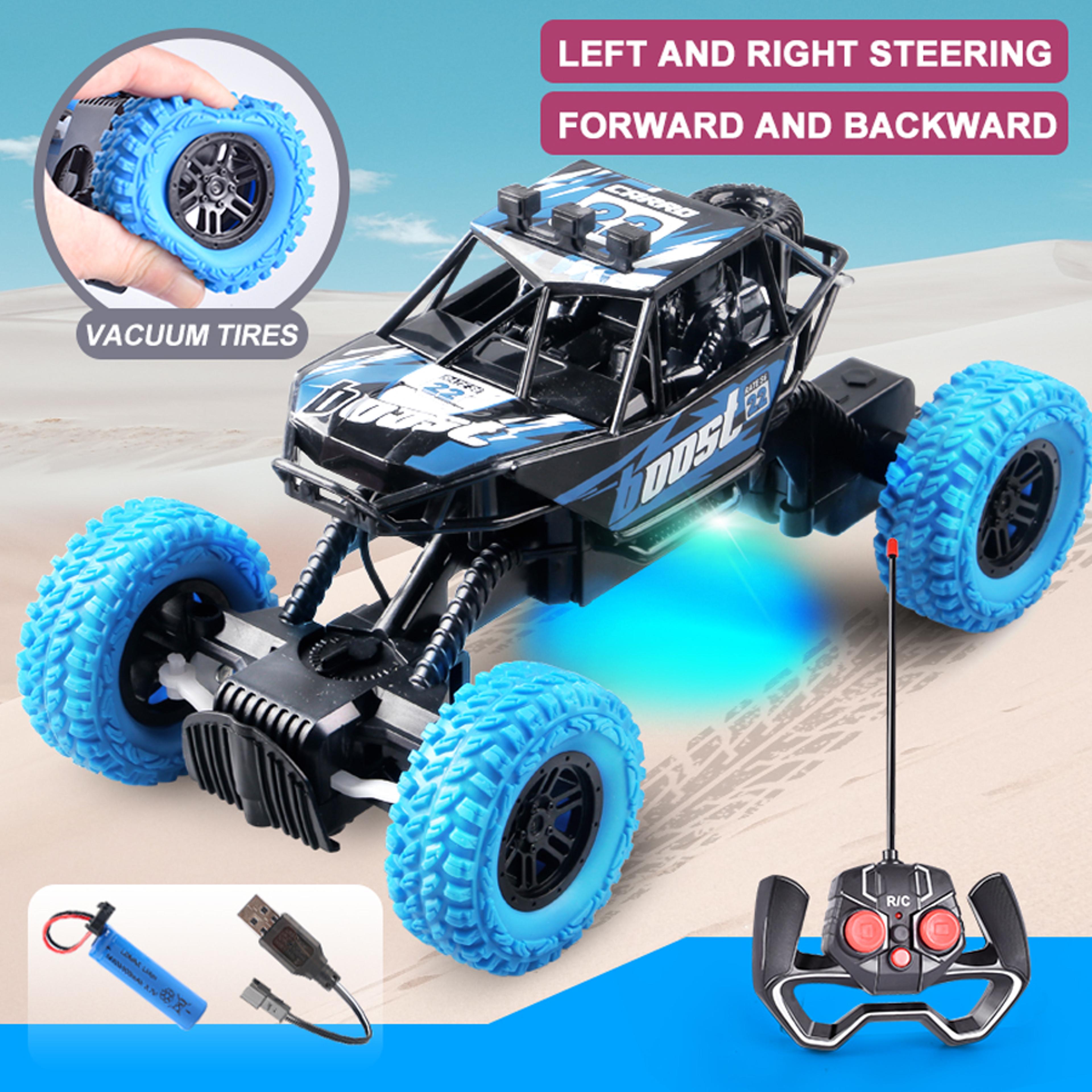 remote control off road car with flashing lights, rubber wheels ideal christmas gift for kids