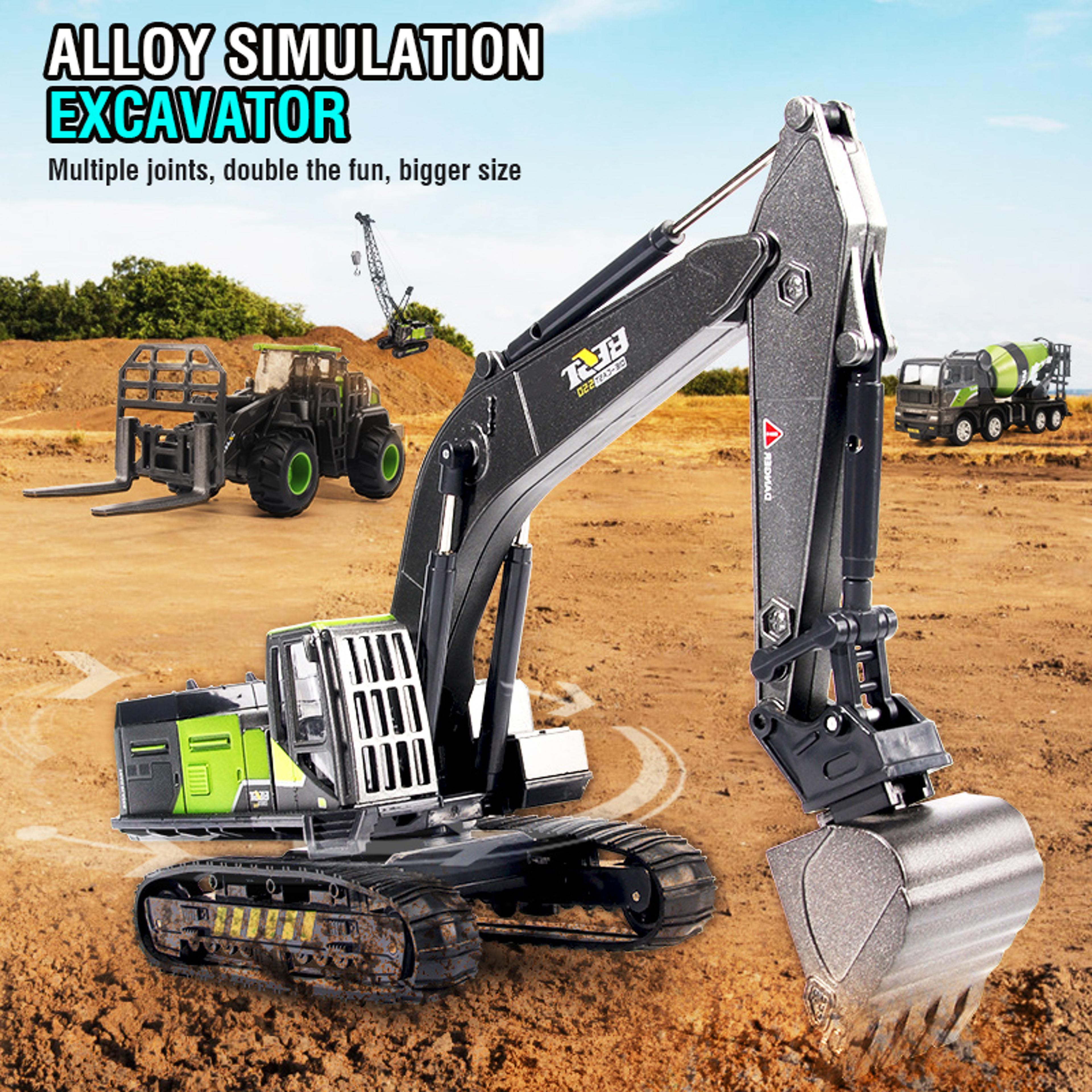 educational model car construction toys for boys bulldozer, excavator, crane, and forklift