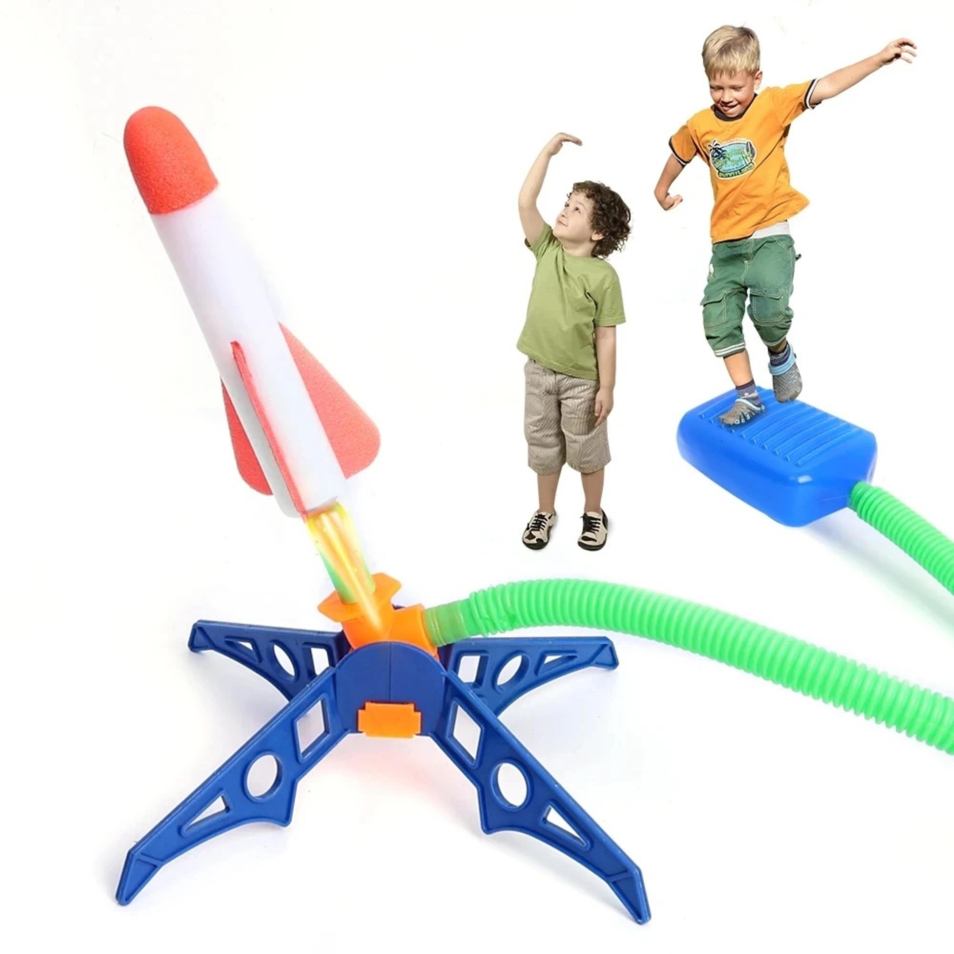 air powered stomp rocket launcher toy for kids outdoor foot pump rocket game