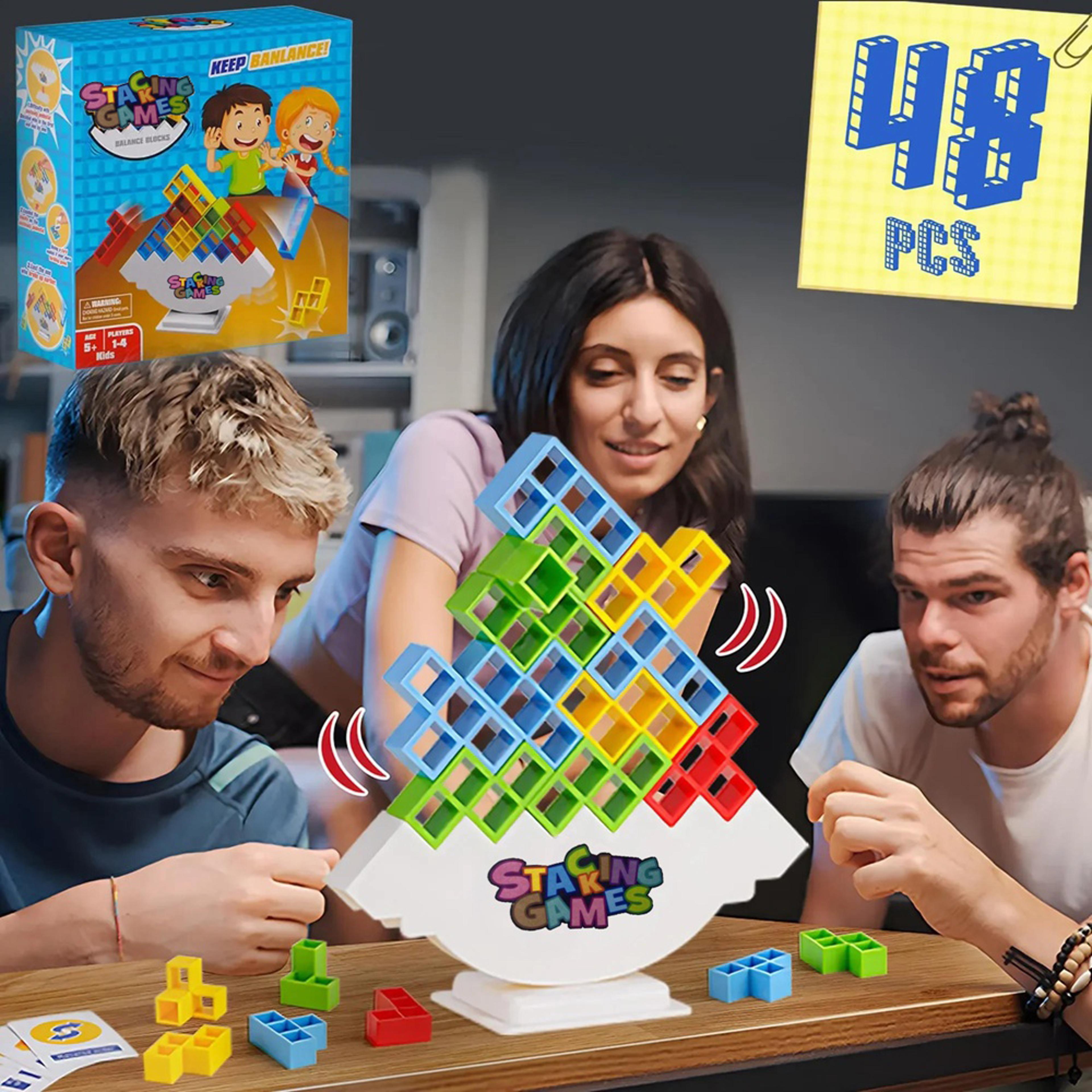 kids balance stacking tower game educational building blocks desktop puzzle toy