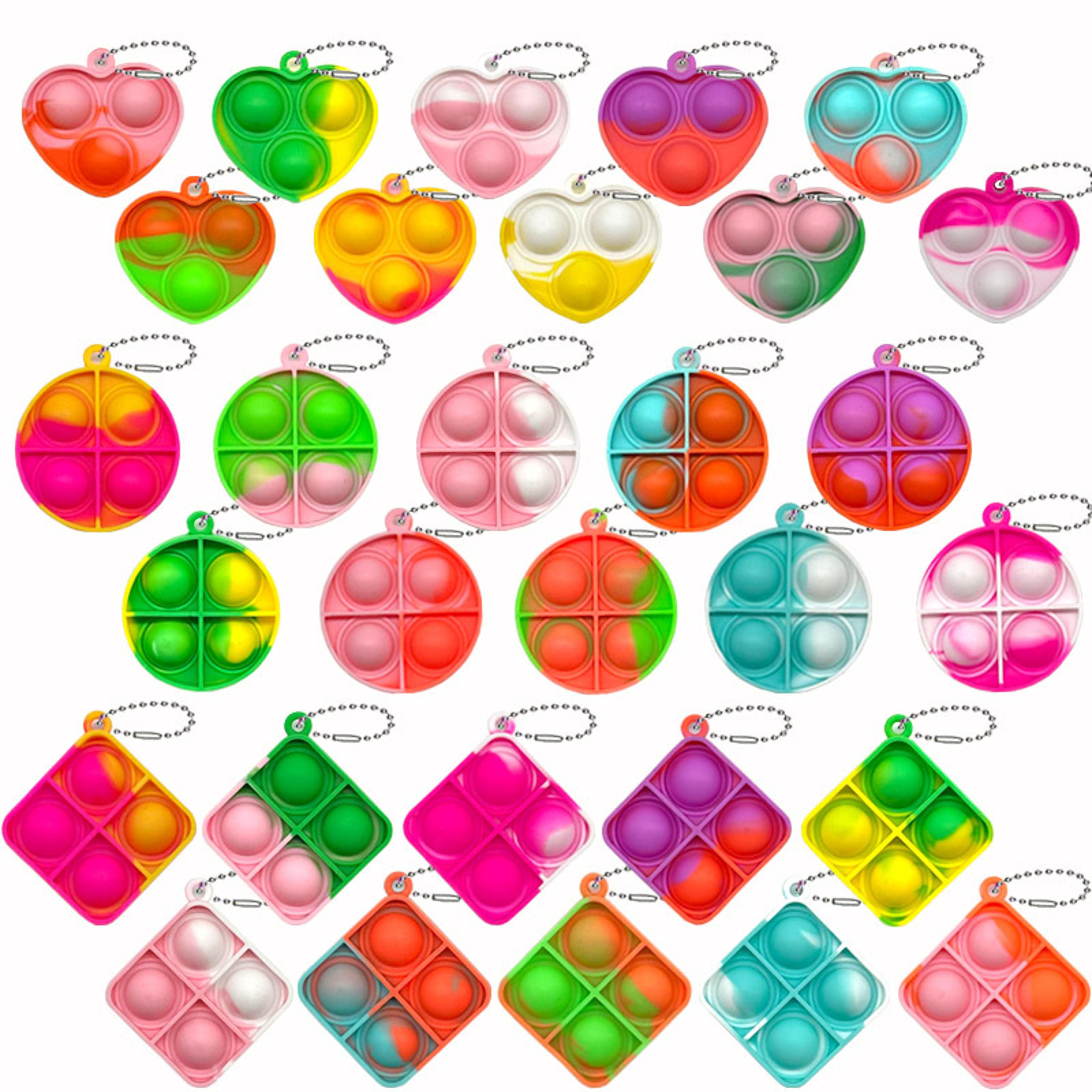 mini pop fidget toys keychain pack for kids & adults stress relief