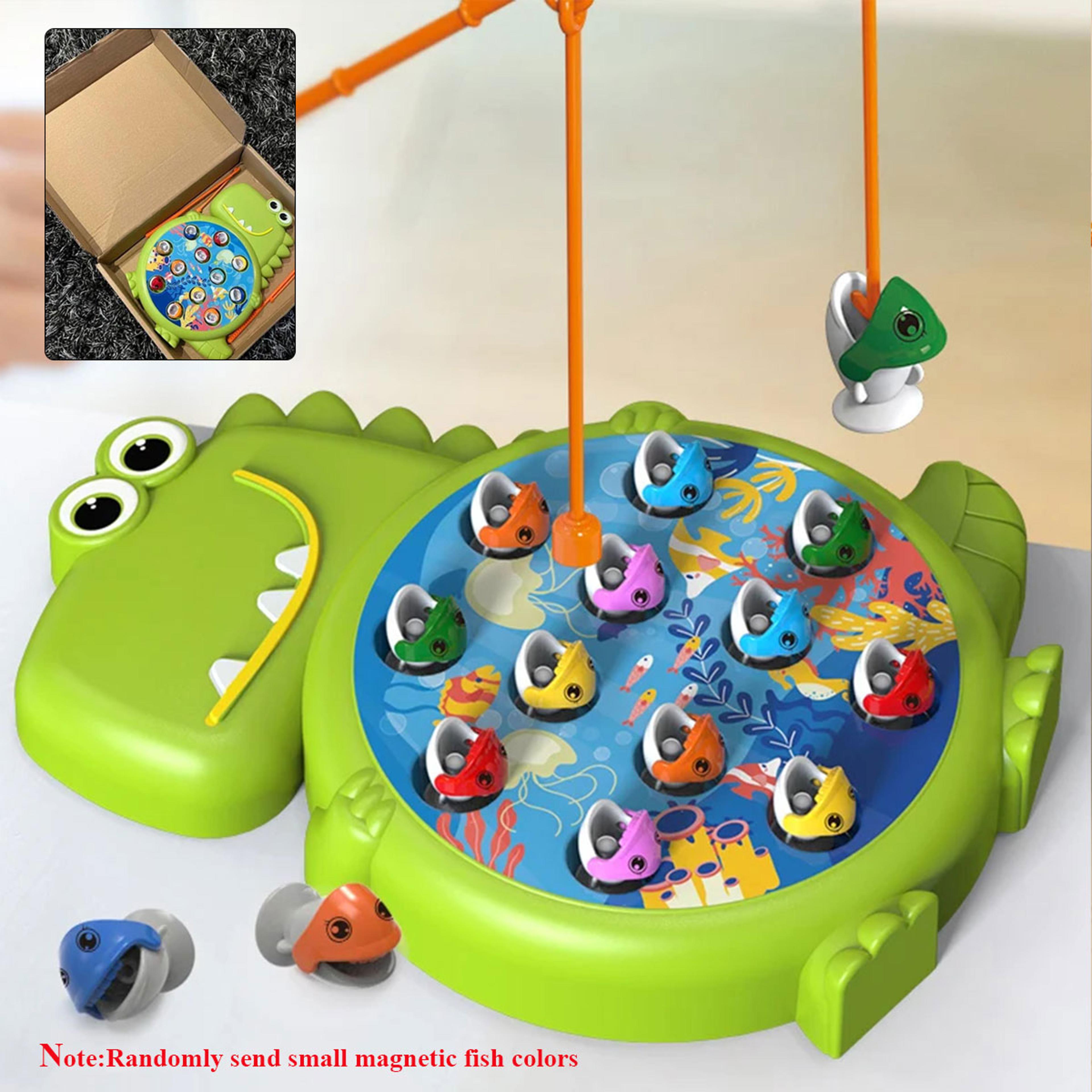 dinosaur magnetic fishing toy set for kids montessori learning game