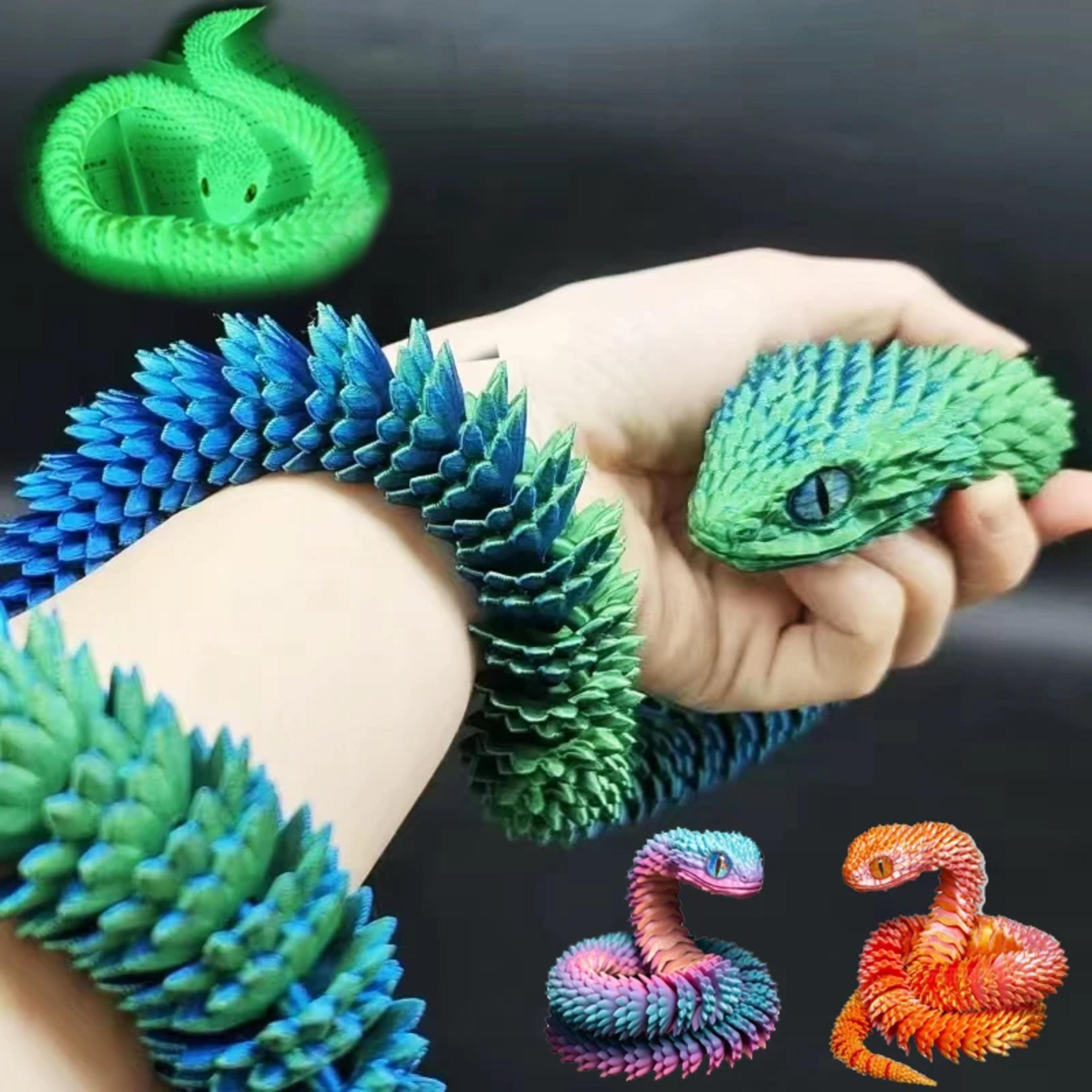 realistic snake movable fidget toy stress relief & desk ornament