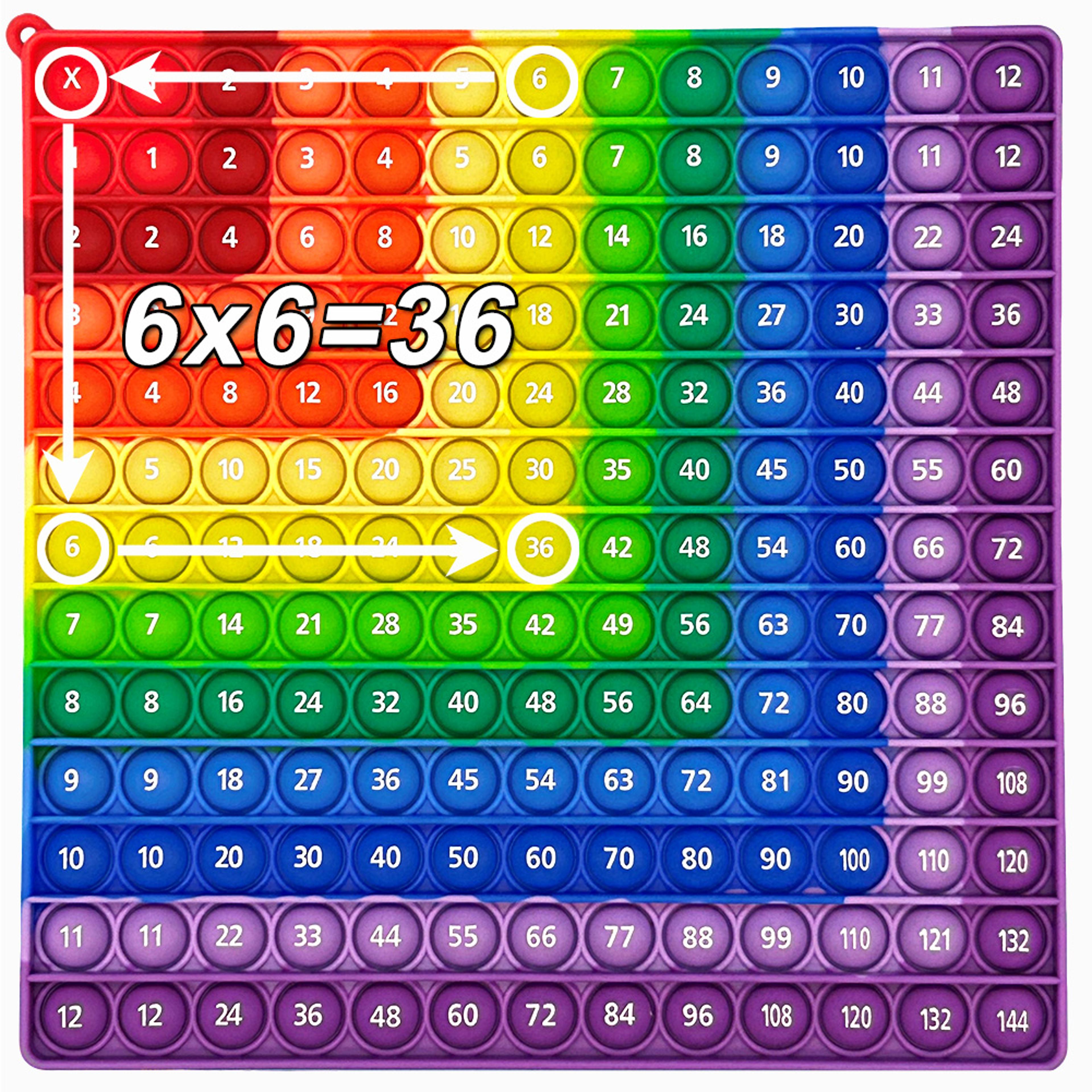 multiplication push bubble fidget toy fun & educational times table math learning tool for kids