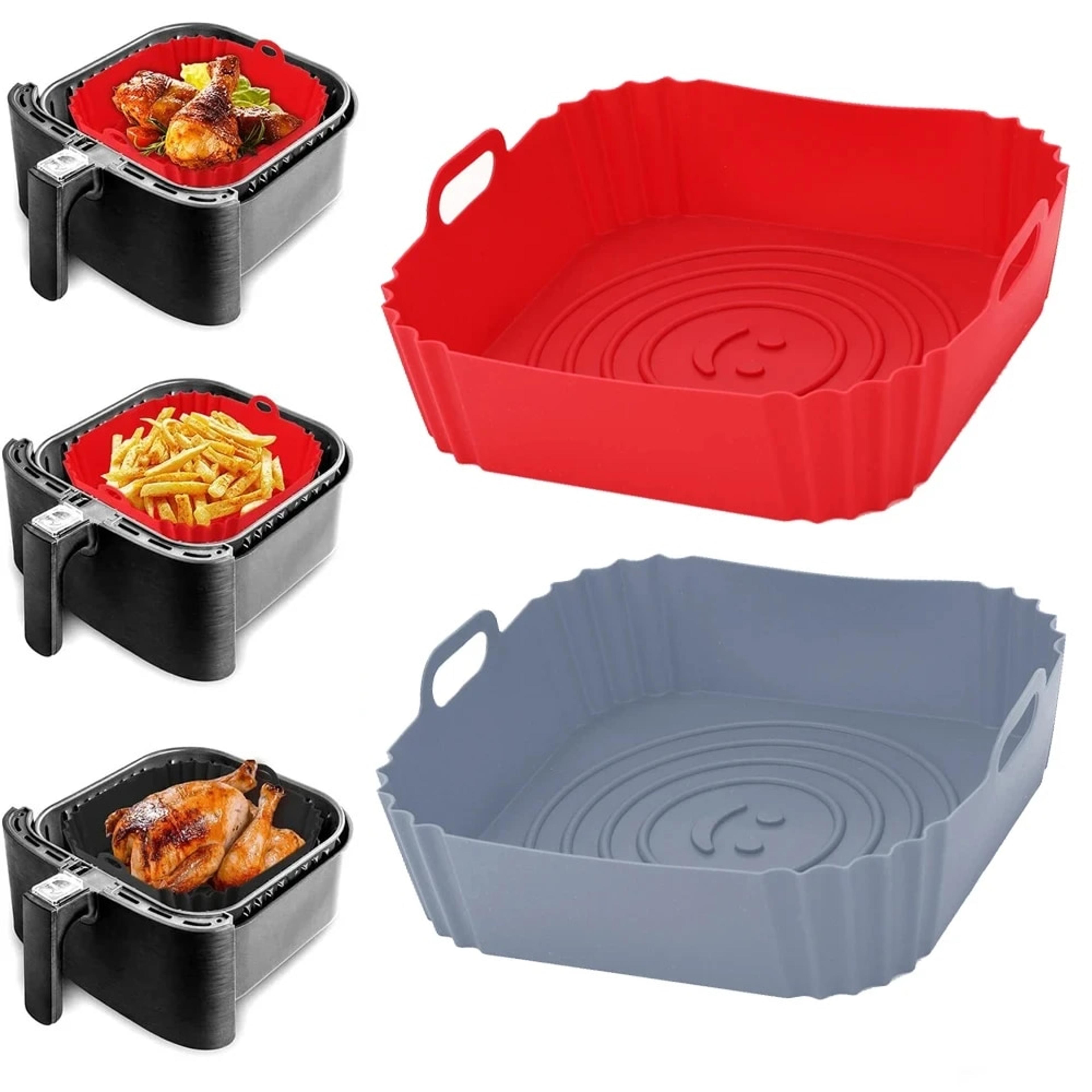 reusable silicone airfryer pan liner baking tray for pizza, fried chicken & more