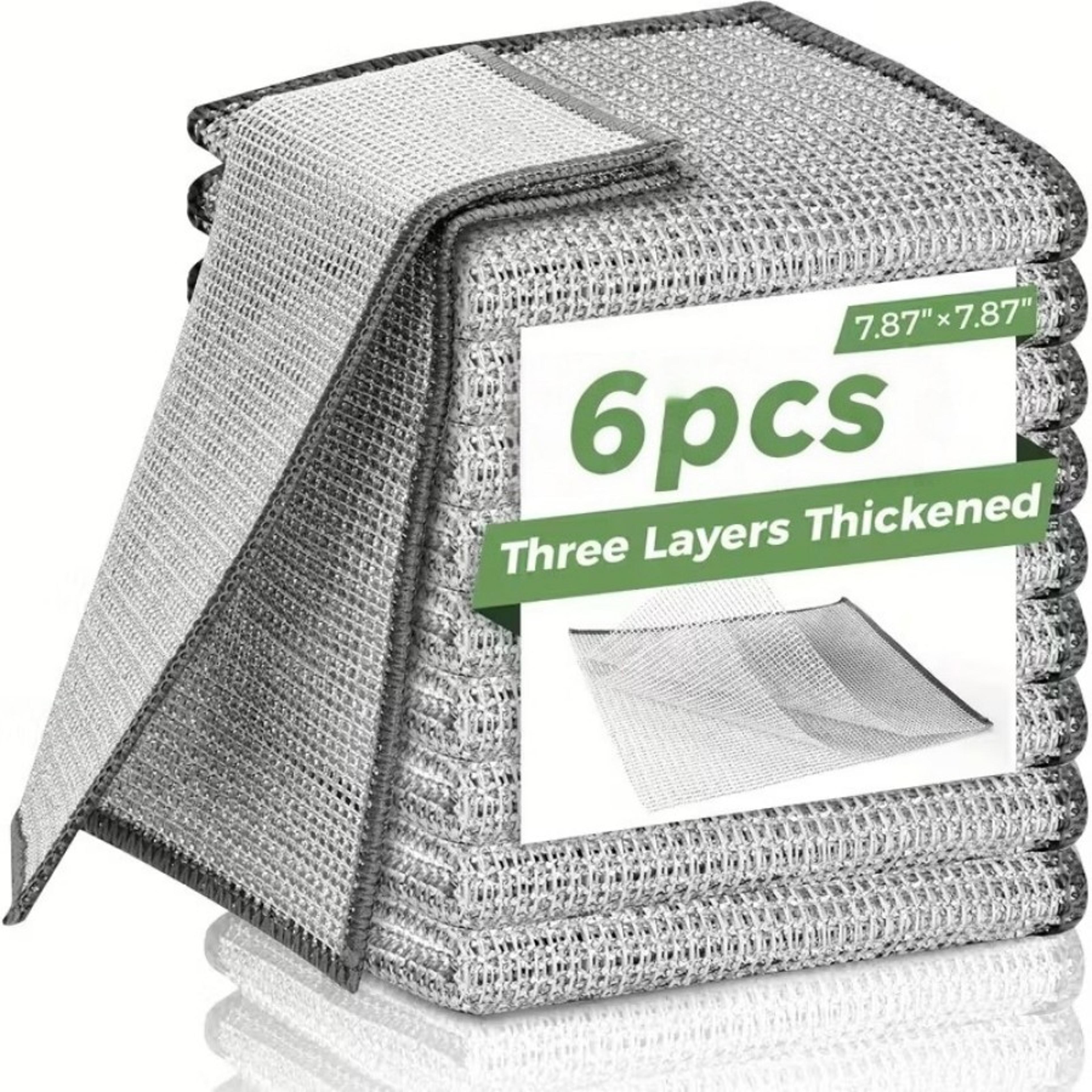 heavy duty stainless steel scrubber pads – non-scratch, reusable wire scouring cloths for kitchen cleaning, pots, pans