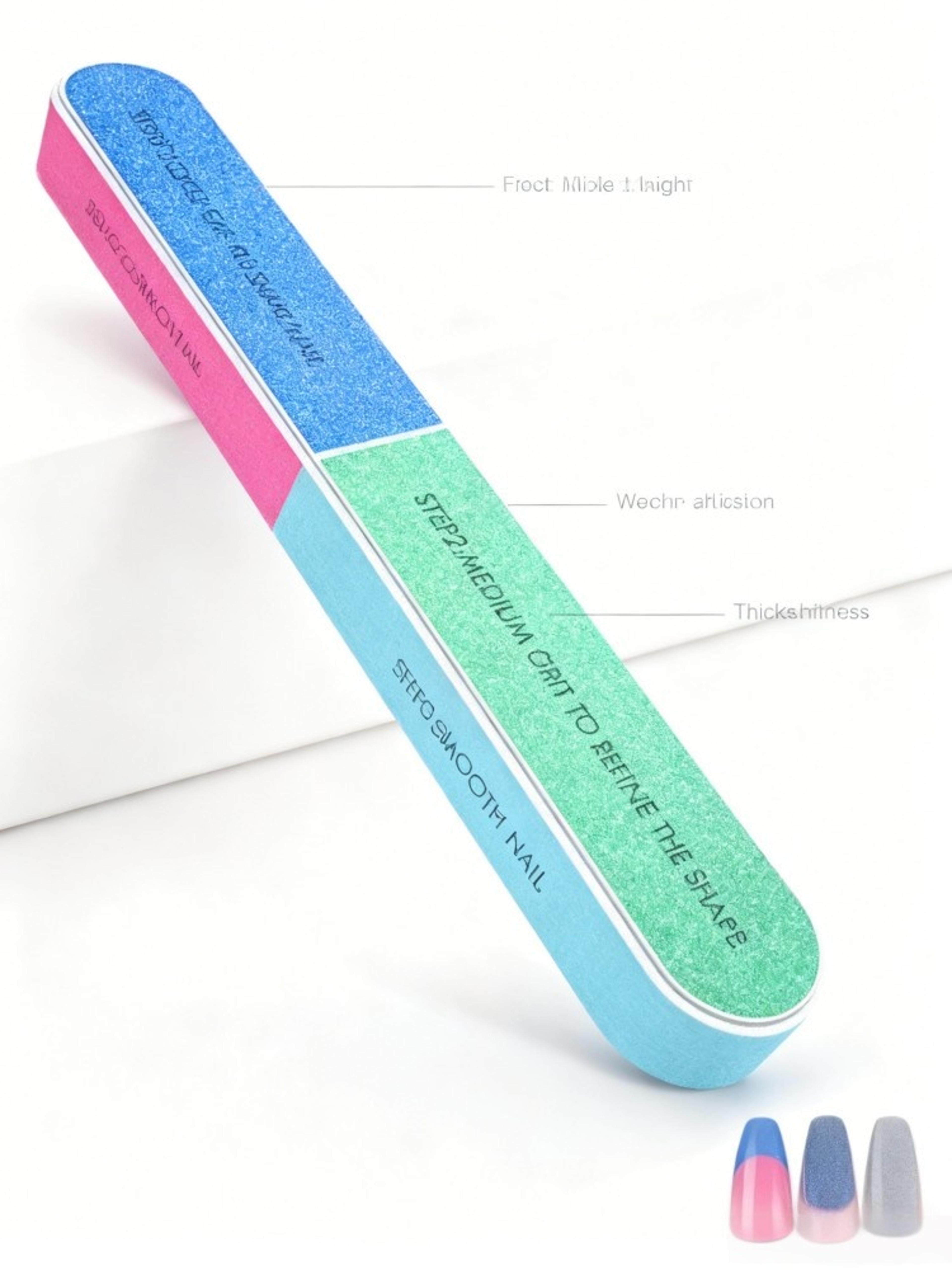 professional nail file set for acrylic & natural nails double-sided emery board for shaping, polishing & manicure