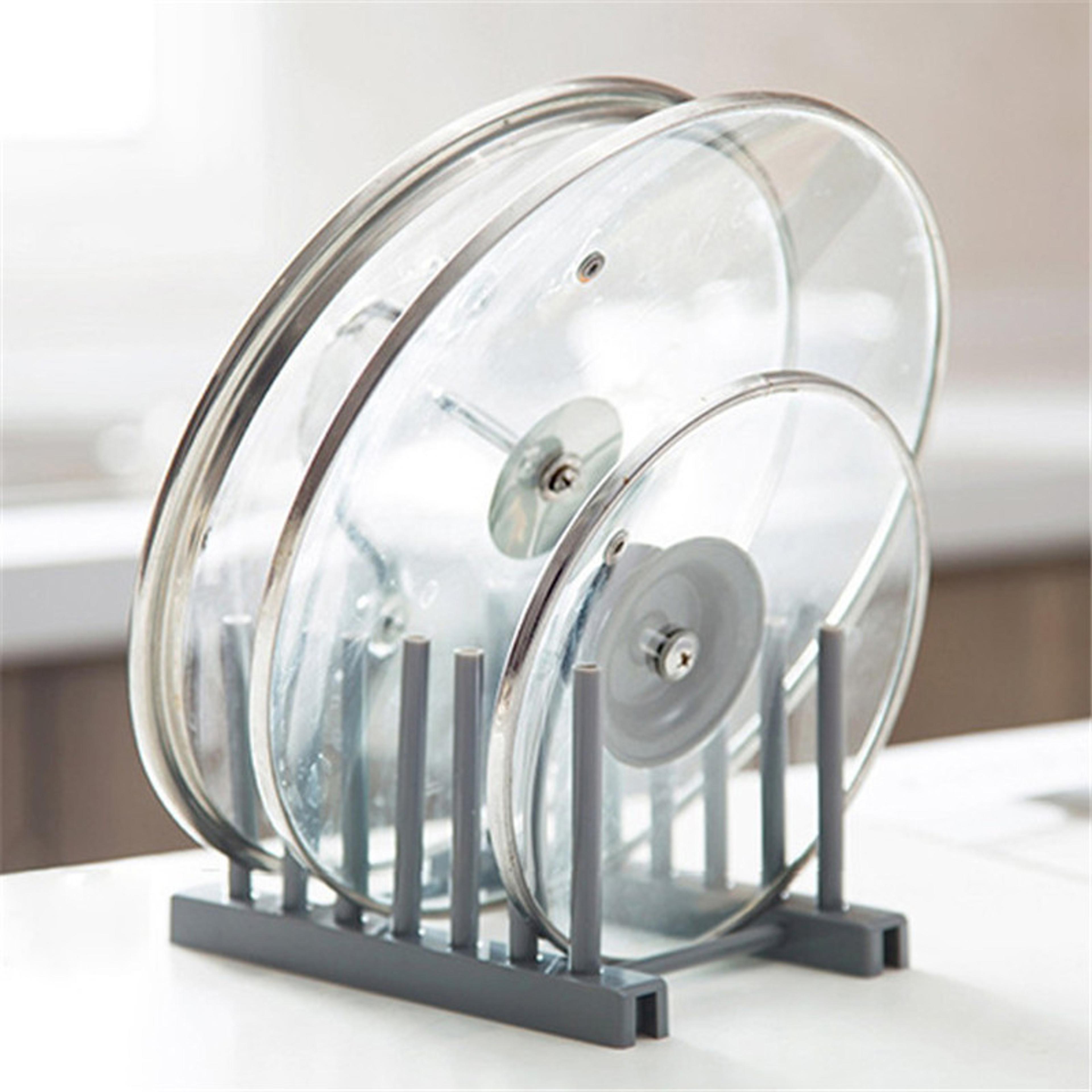 stainless steel kitchen organizer pot lid rack & spoon holder pot lid shelf, cooking dish rack, pan cover stand