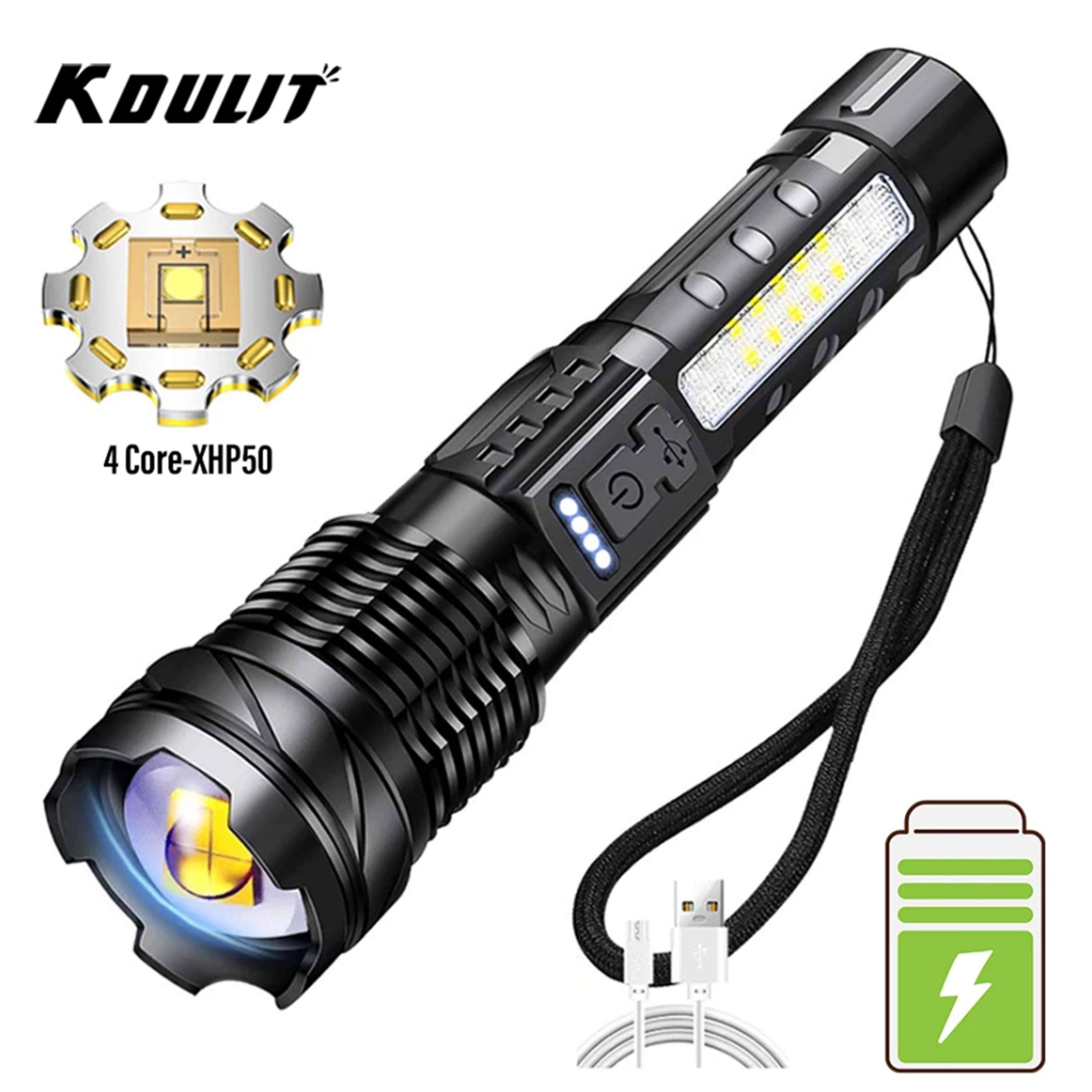 flashlight waterproof, rechargeable torch with modes for camping, fishing, and outdoor adventures