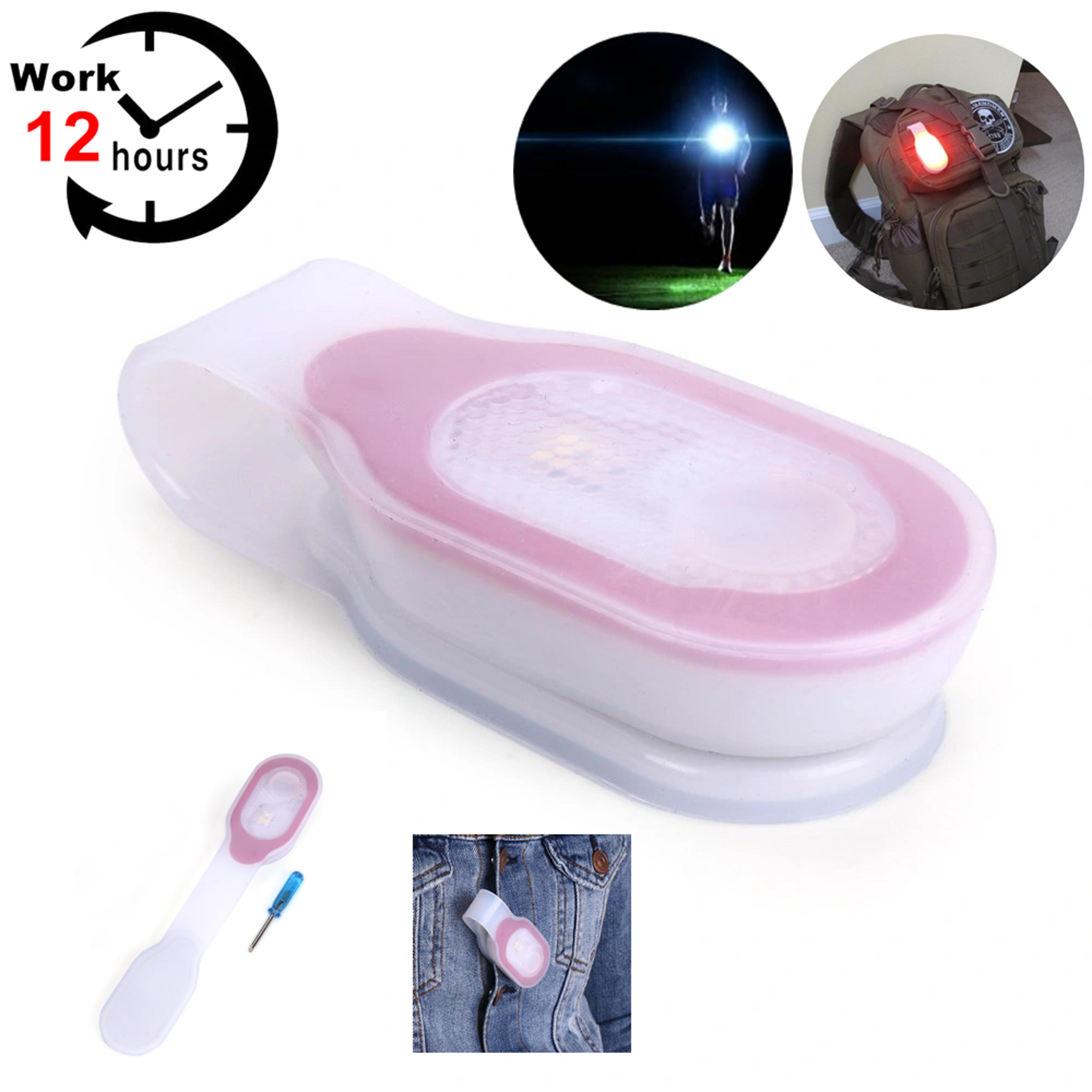 mini clip on emergency safety light for outdoor activities, cycling, hiking, and more | soft silicone, durable led lamp