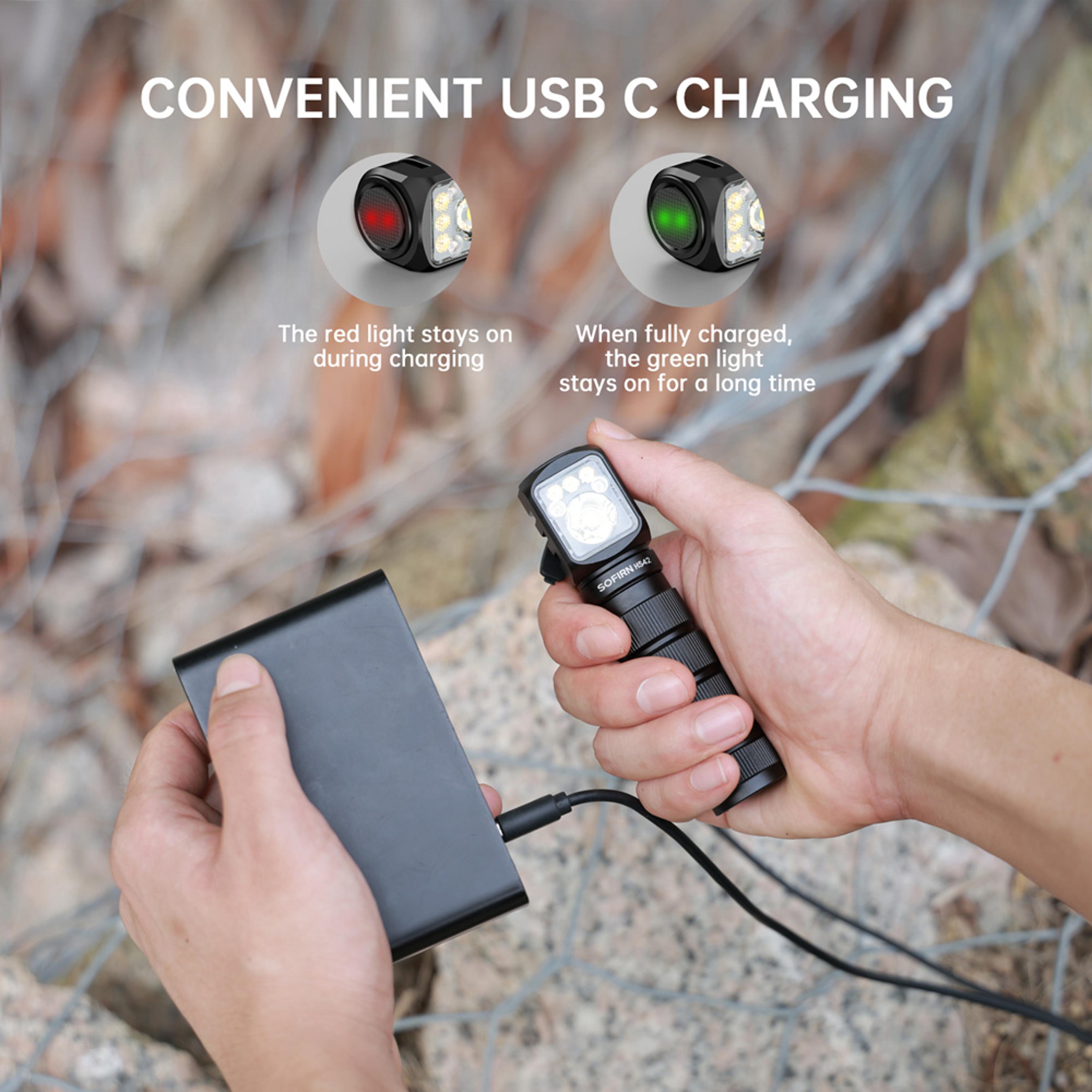 sofirn headlamp edc usb c rechargeable flashlight led torch with magnetic for camping