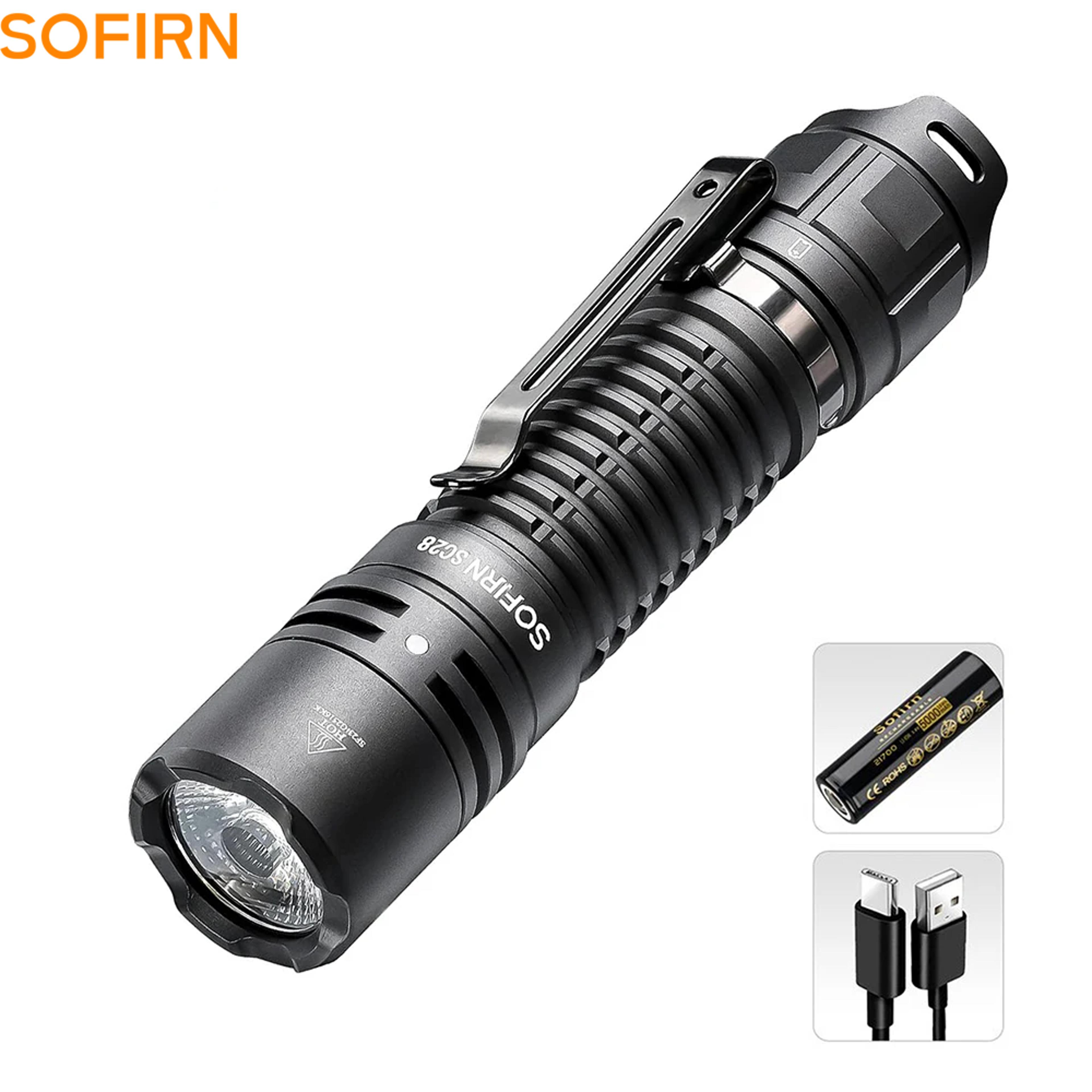 sofirn rechargeable led flashlight powerful & portable edc torch for camping