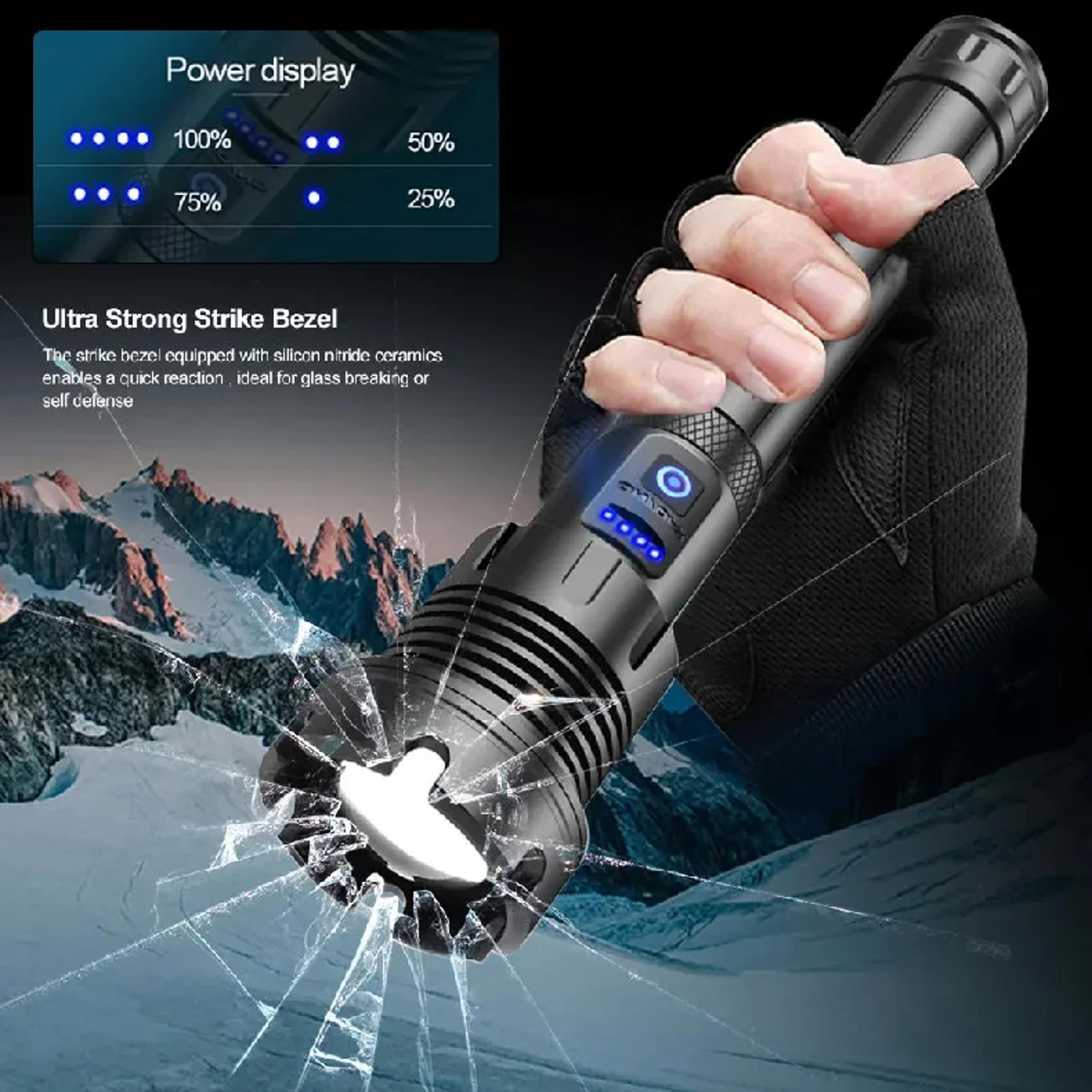 rechargeable tactical flashlight powerful military lantern for camping, hunting & outdoor use