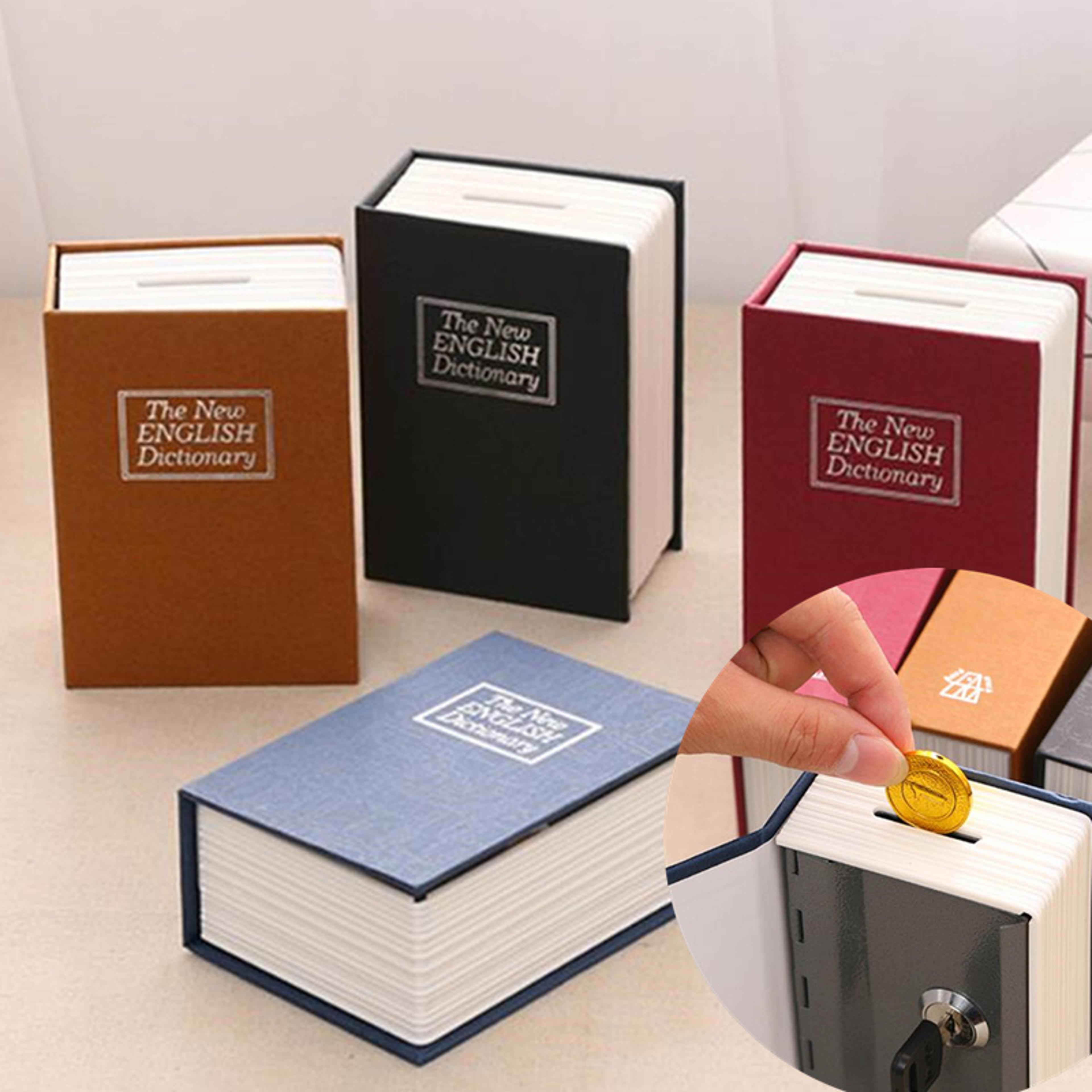 mini dictionary book money box with lock hidden secret cash coin storage safe box for kids and adults