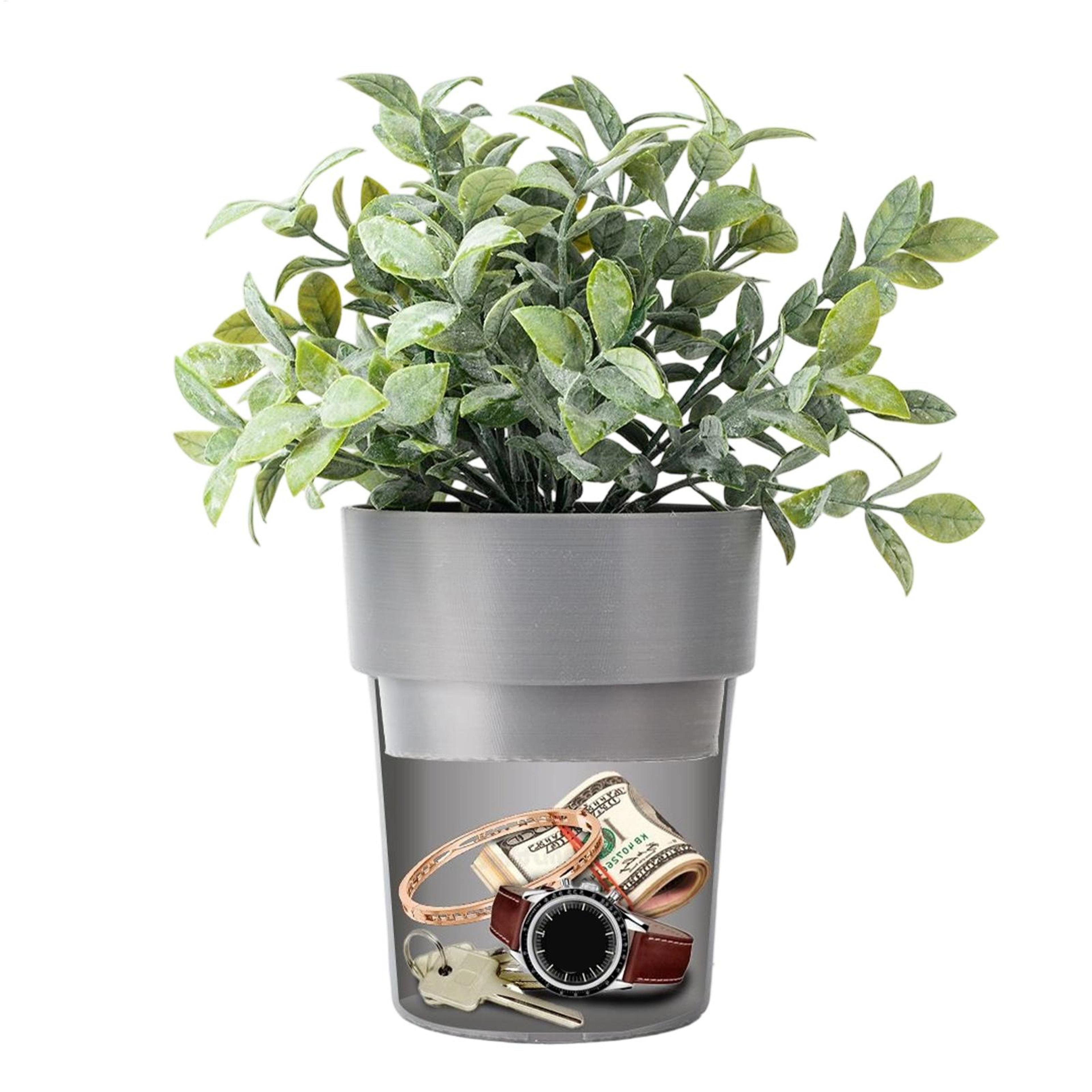 flower pot safe storage box with lock mini organizer for keys, money, and valuables