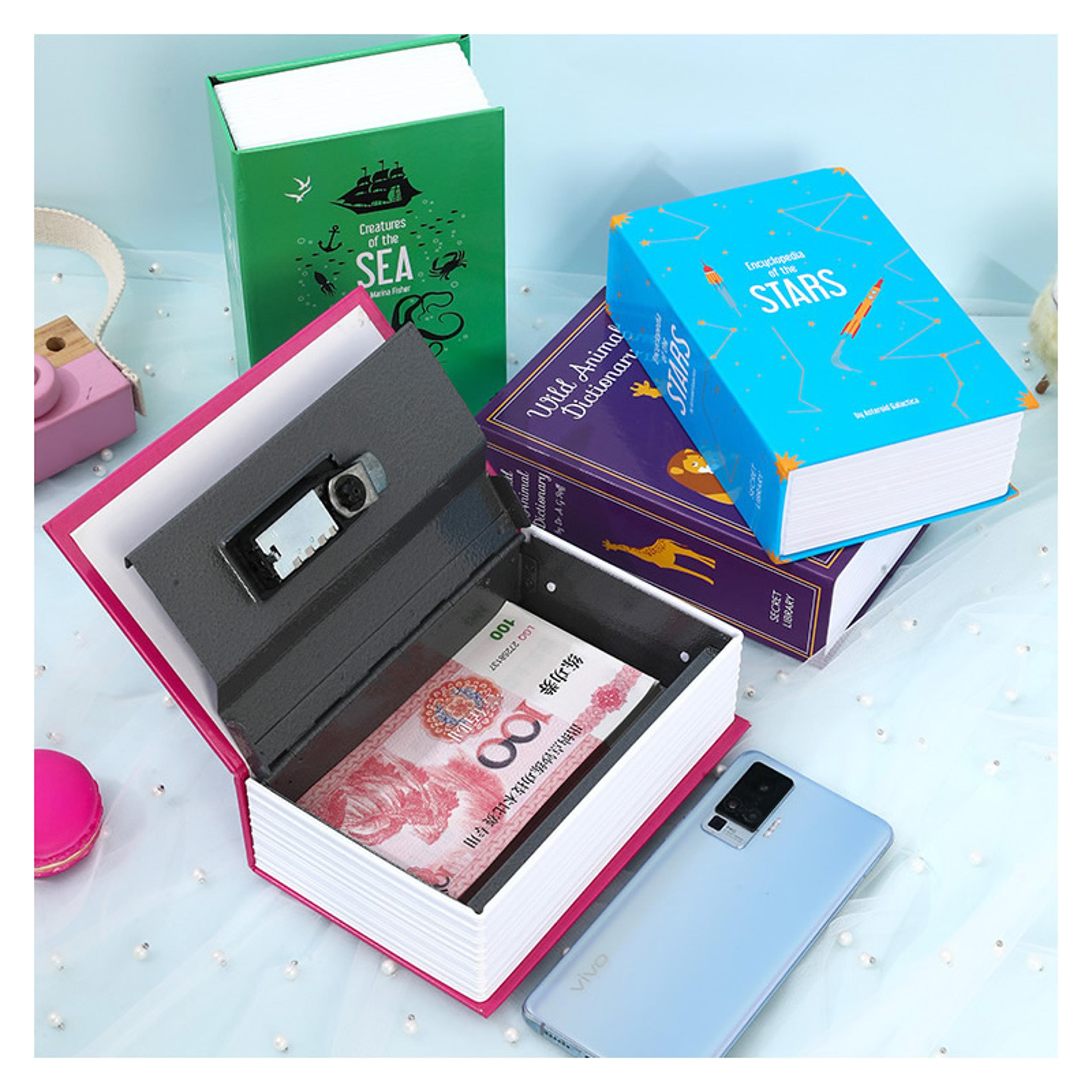 size s password hidden book safe diversion safe with combination lock for home, office, car & travel