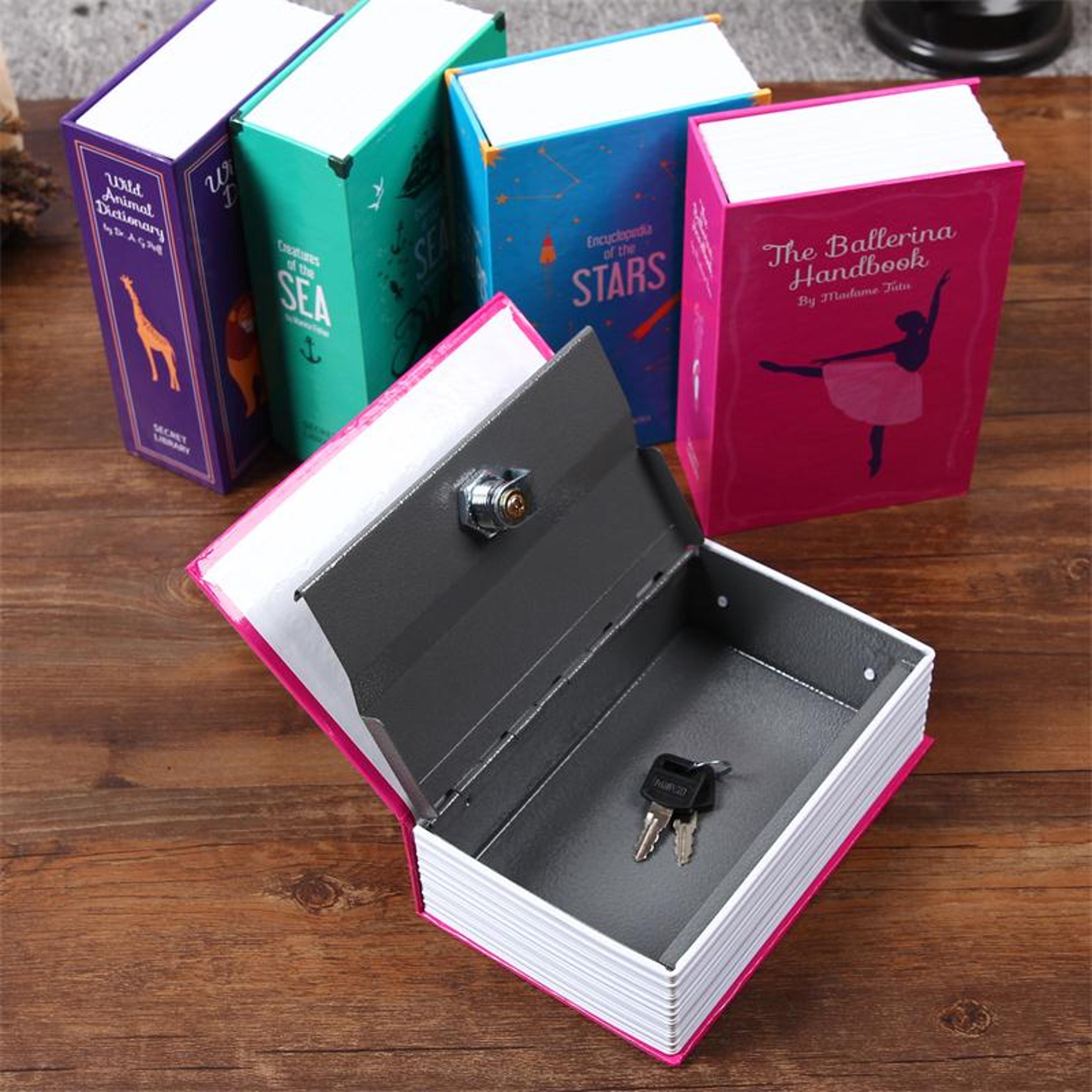 kids book safe hidden box secret money jewelry watch diversion safe with key lock