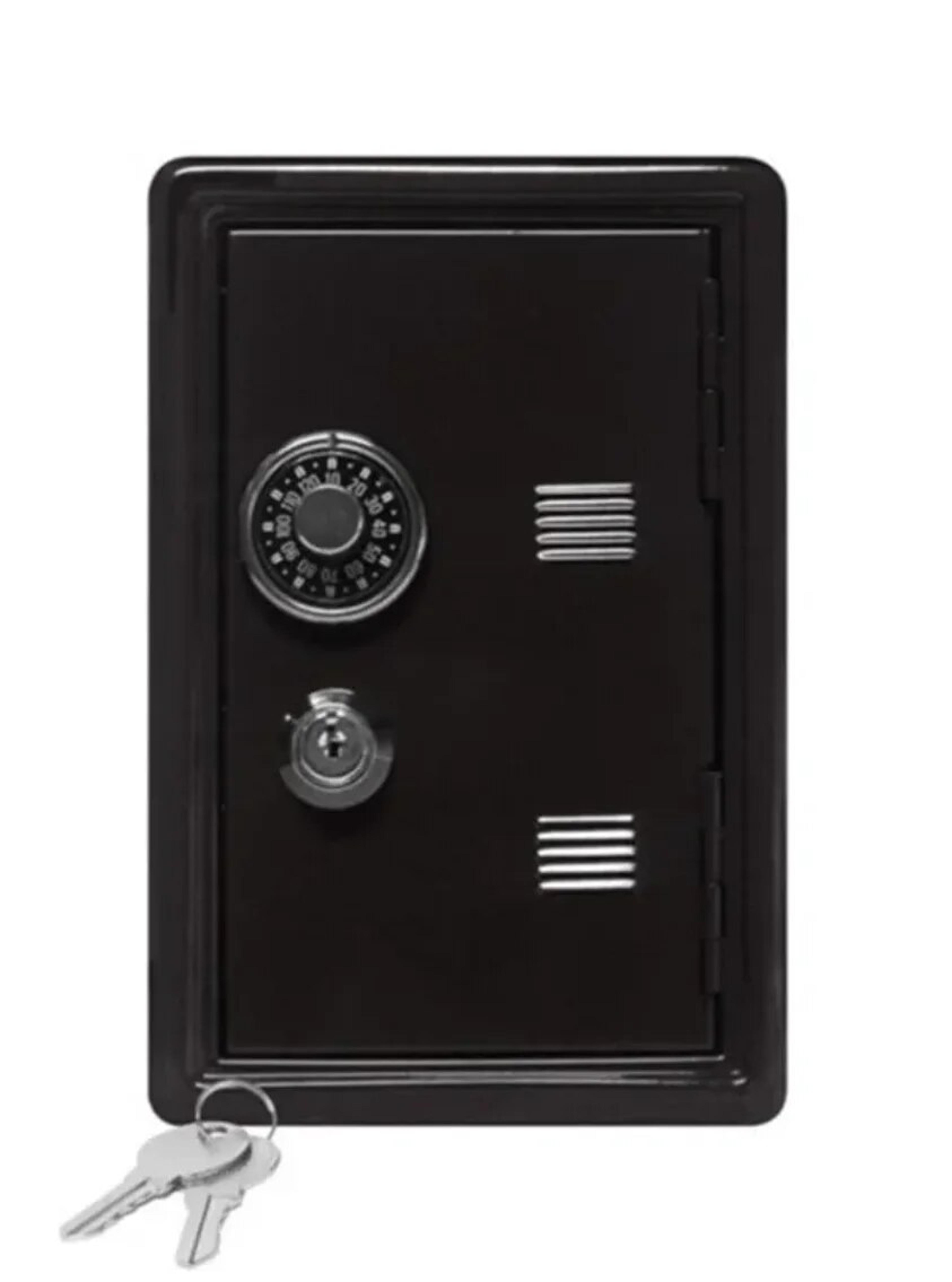 mini metal safe insurance box vertical household & car safe, desktop piggy bank with key lock