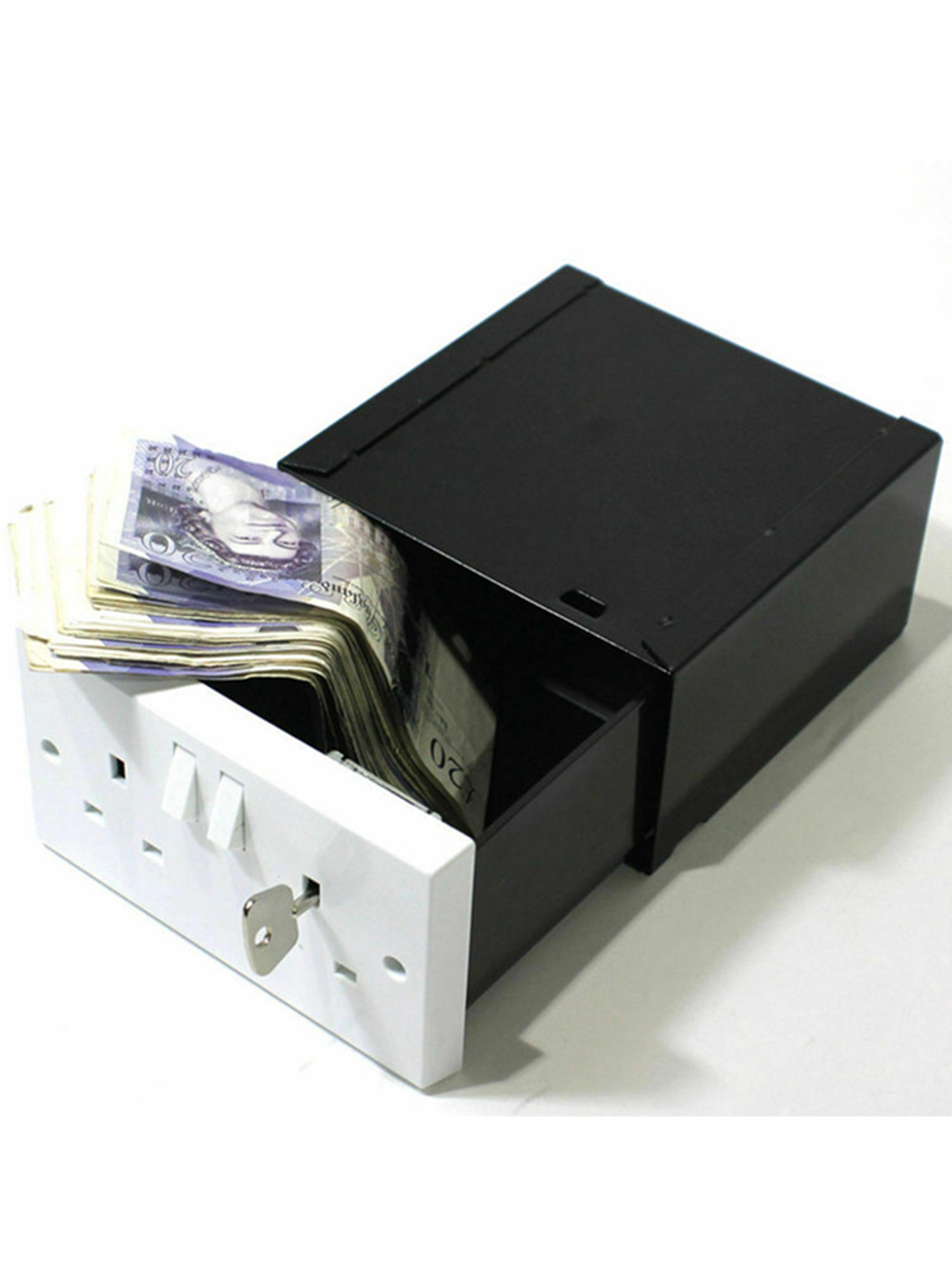 hidden wall safe outlet diversion box secure fake socket stash storage
