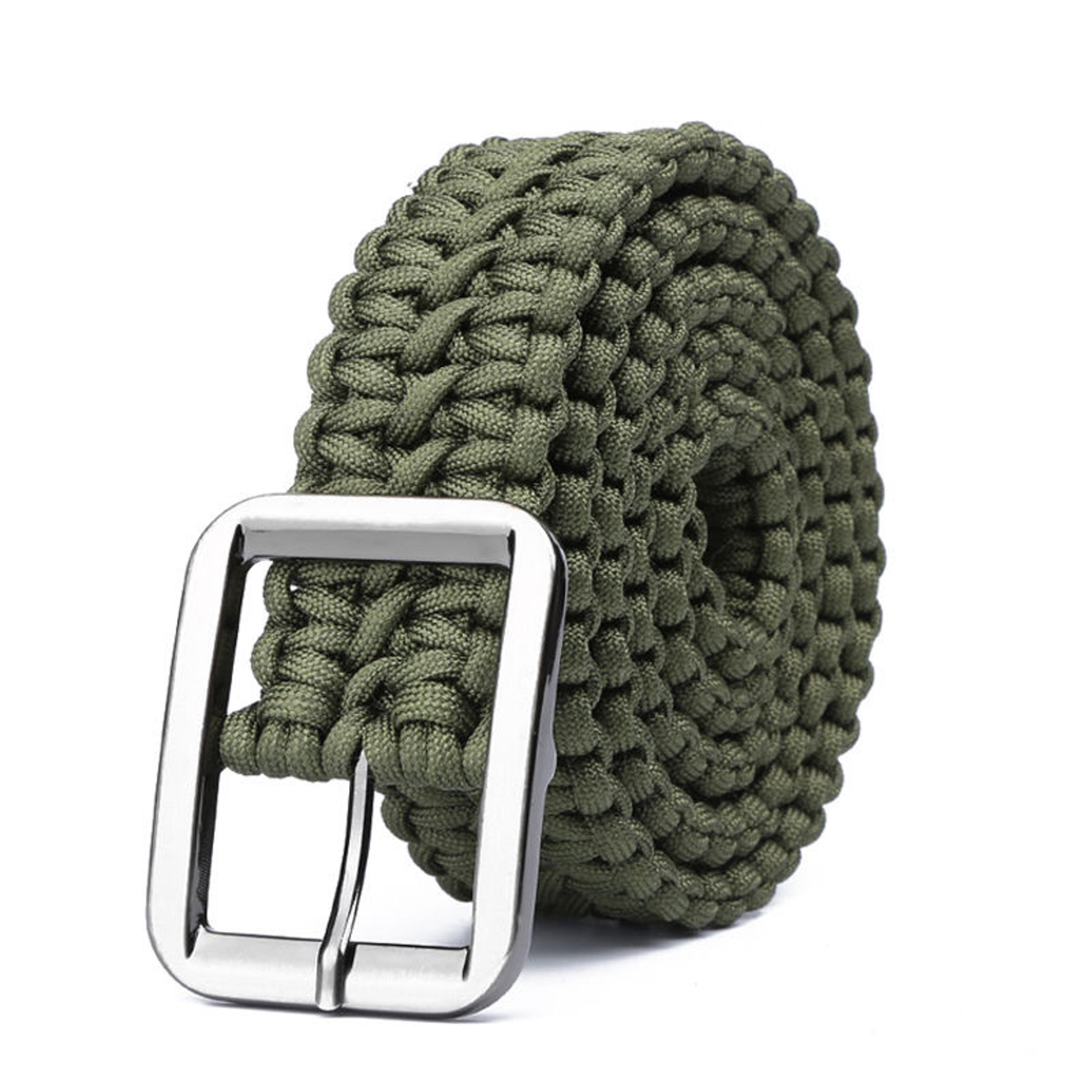 tactical paracord waist belt for men & women survival woven belt utility waistband for outdoor camping, hunting