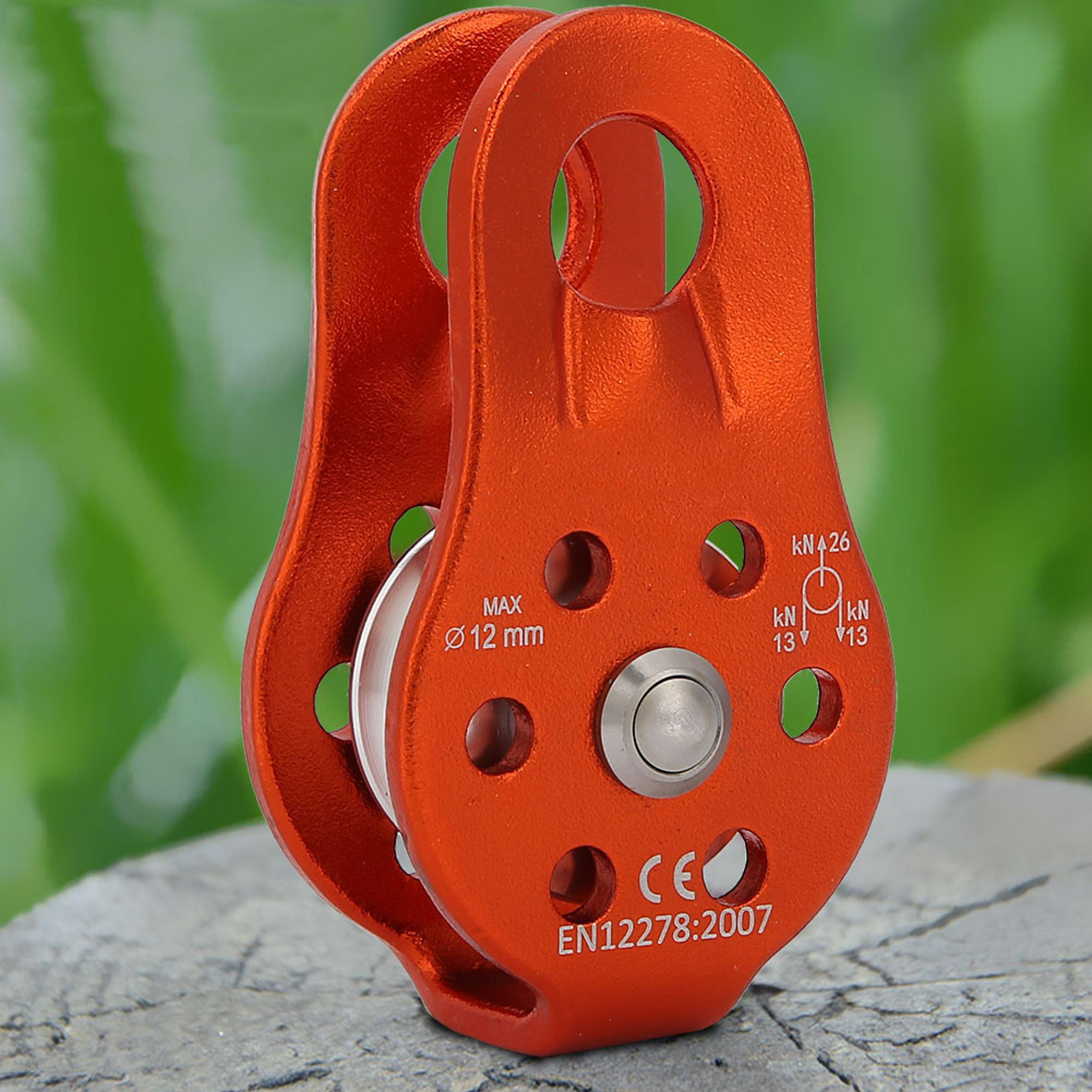 heavy duty aluminium alloy pulley block for climbing capacity, rope compatible