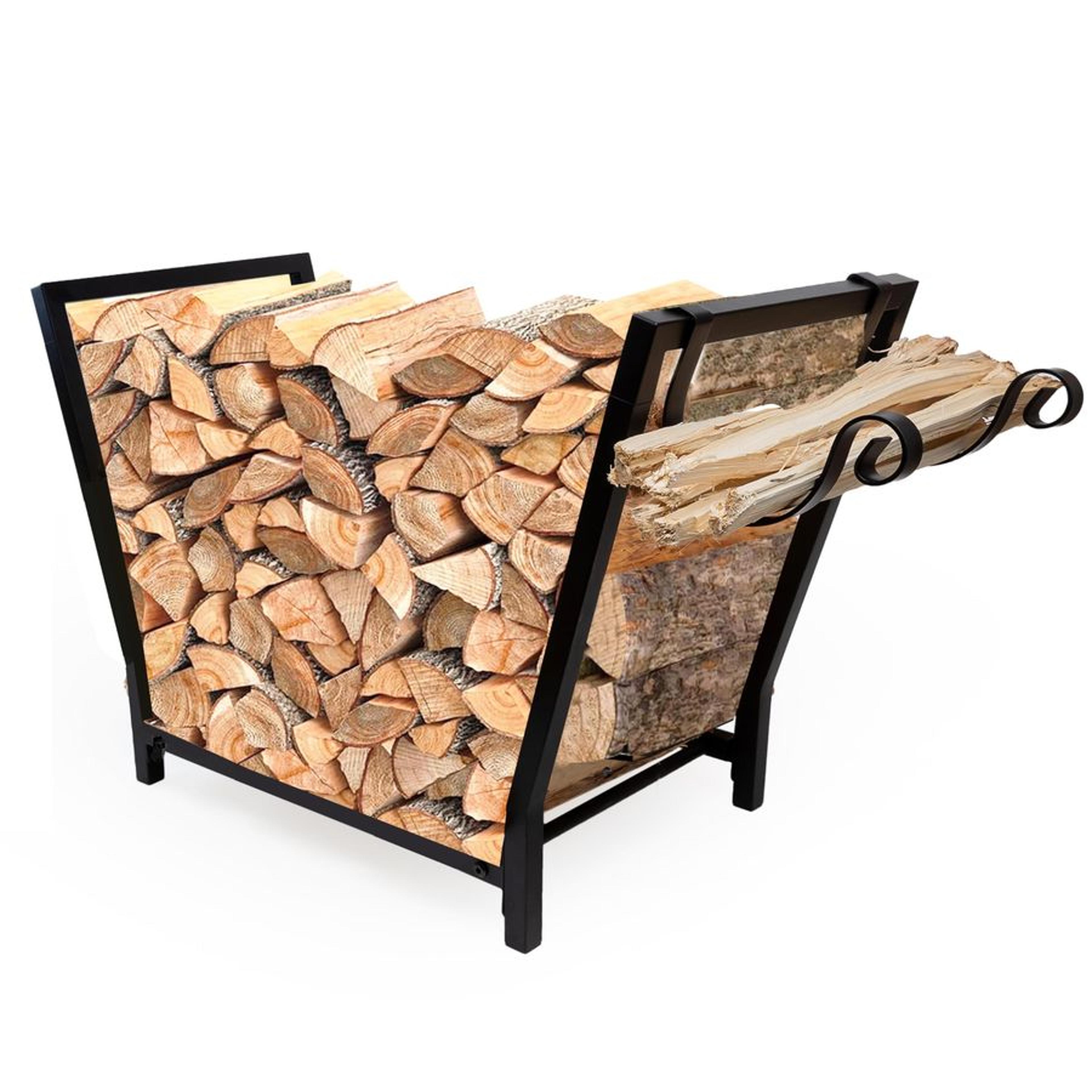 outdoor firewood storage rack with kindling hooks durable and versatile for indoor/outdoor use