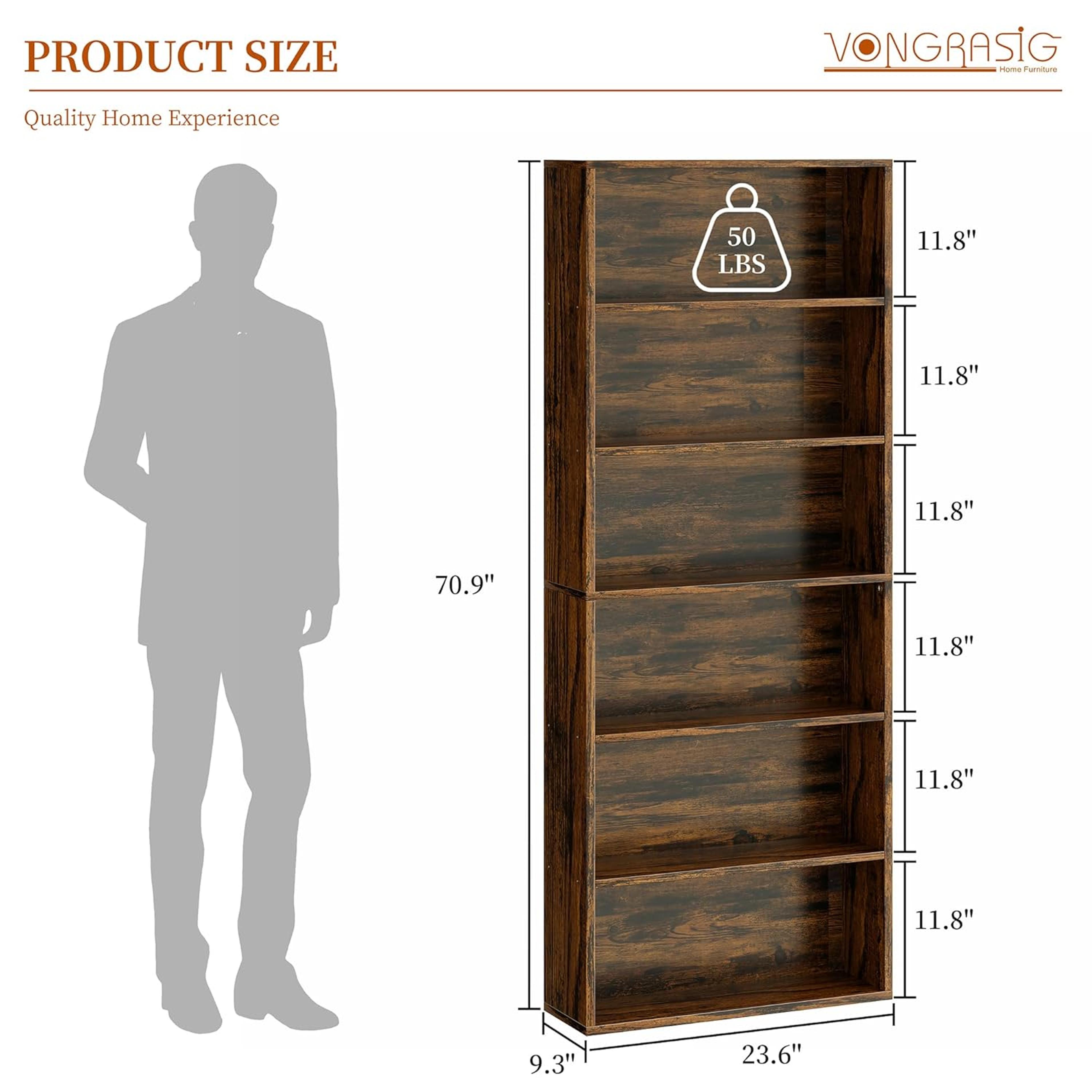 tier wood bookcase inch tall storage display shelf with customizable design