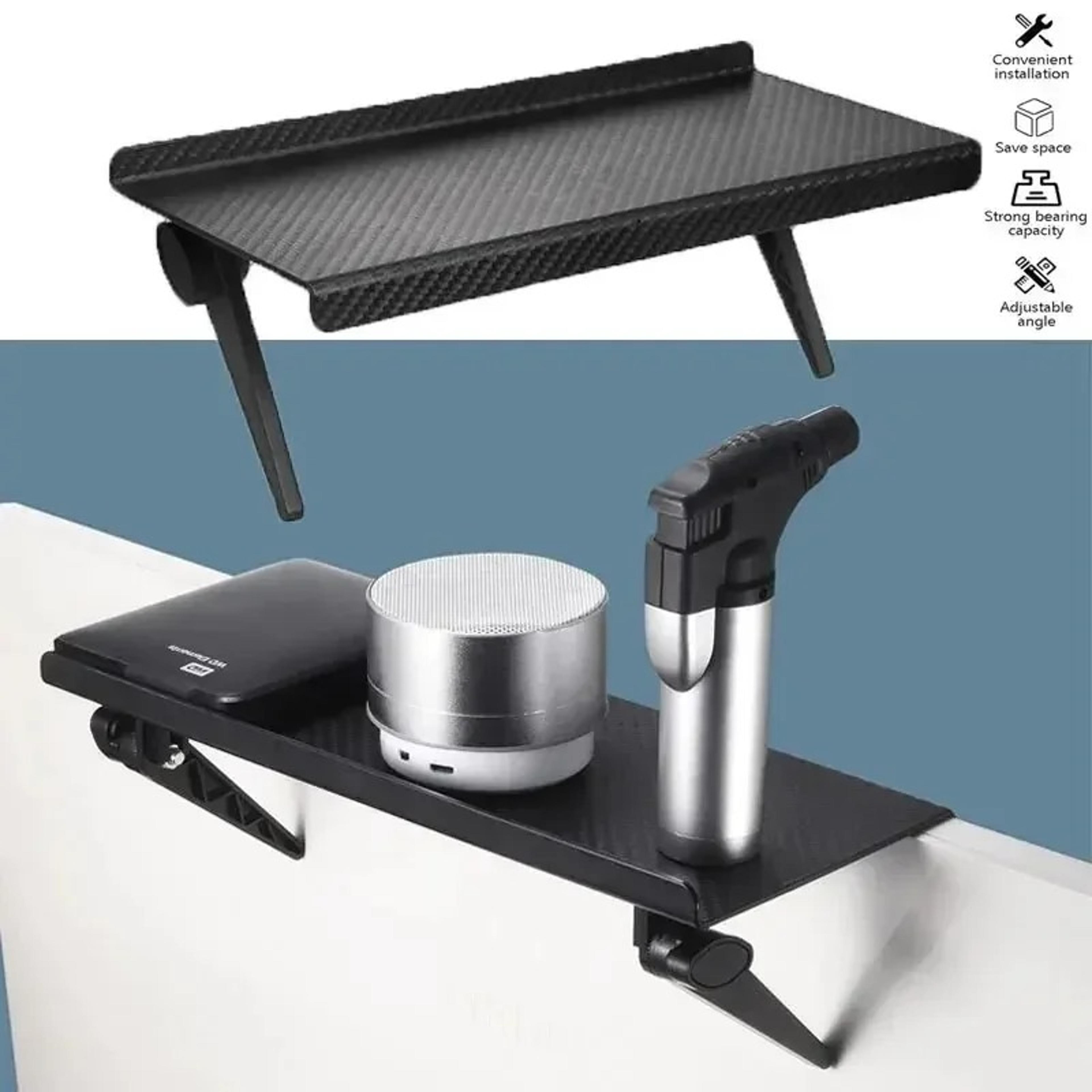 adjustable tv screen top storage shelf & monitor storage rack for routers, remotes, and home office organization