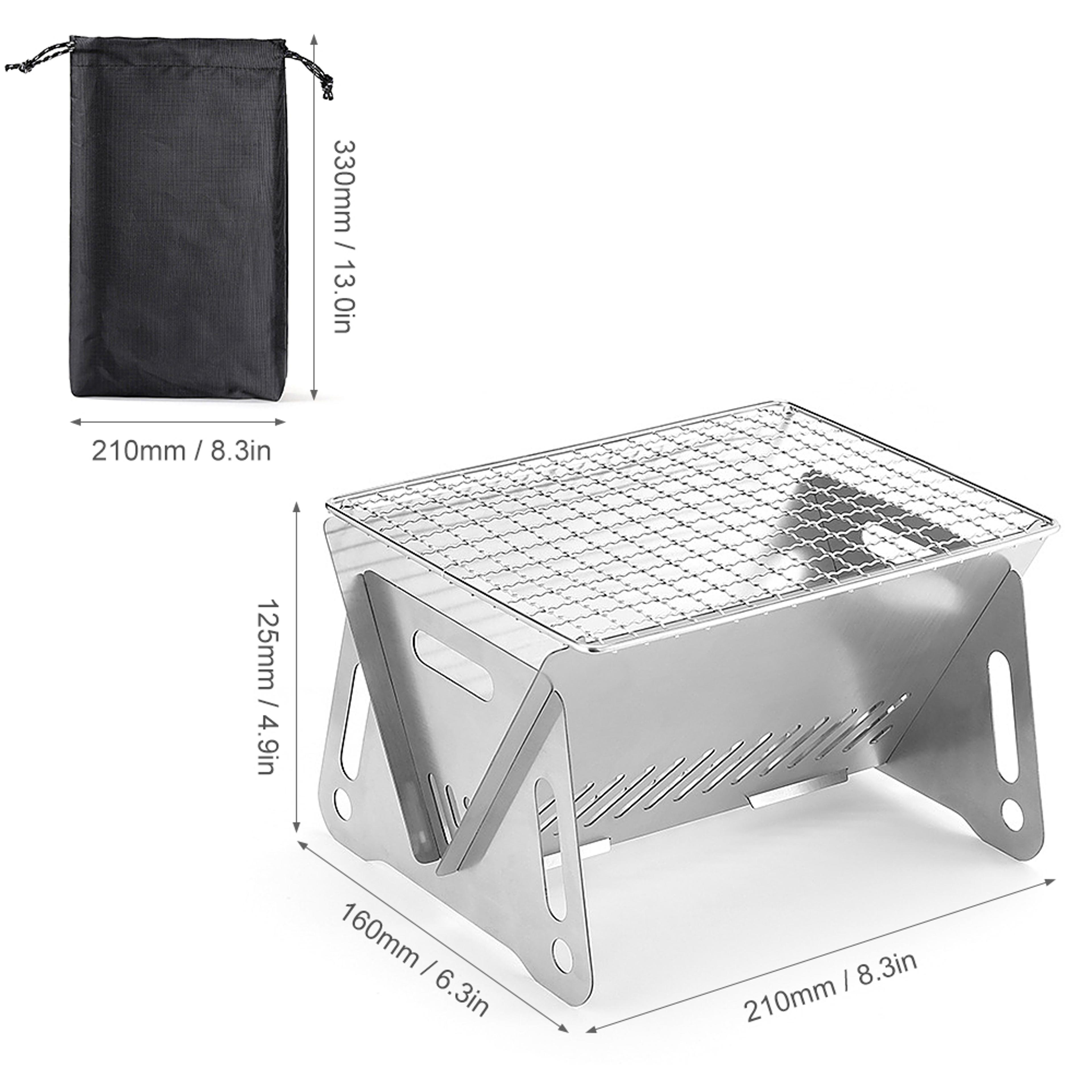 portable camping stove with grill plate folding wood burning backpacking cooking stove