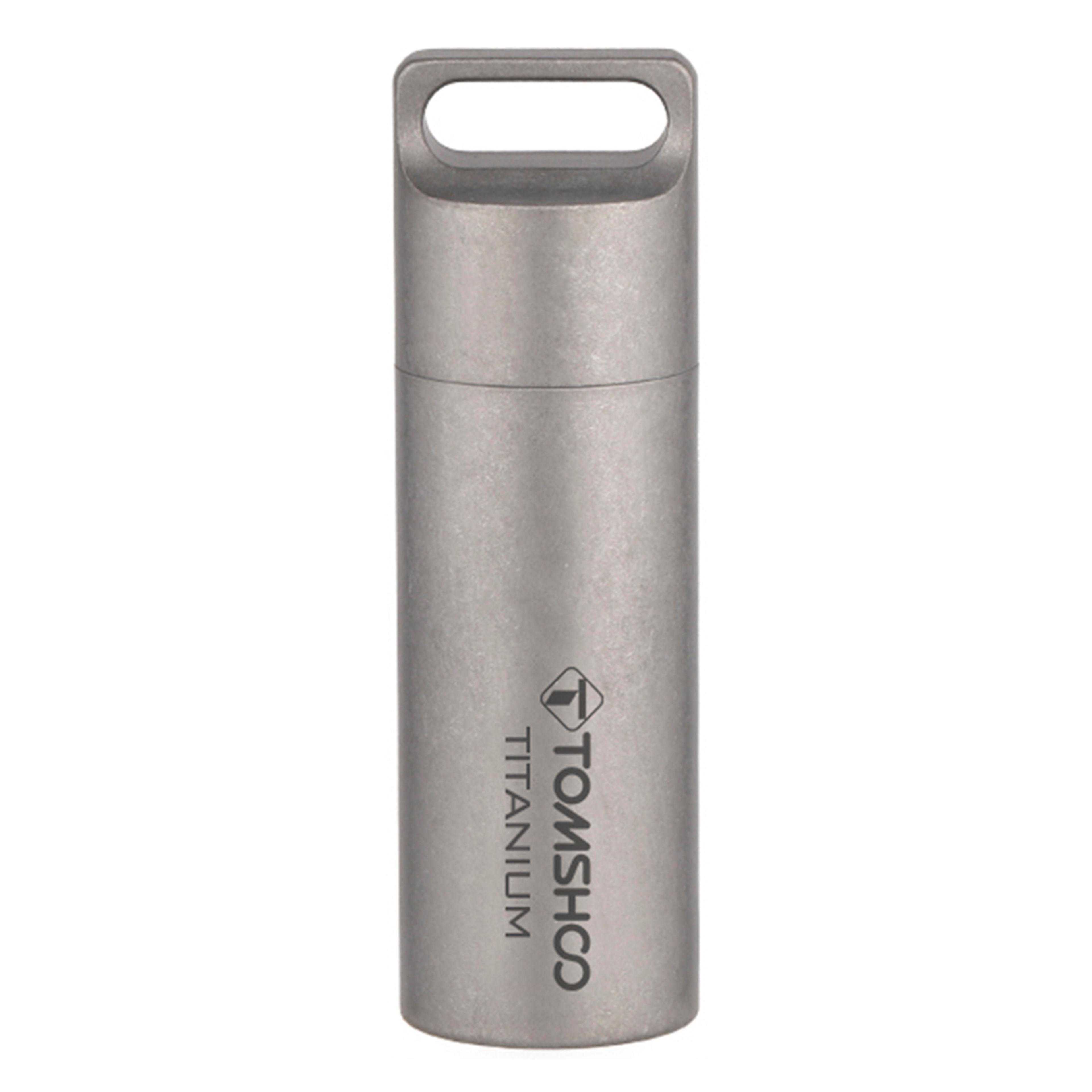 titanium waterproof pill box keychain mini edc storage capsule