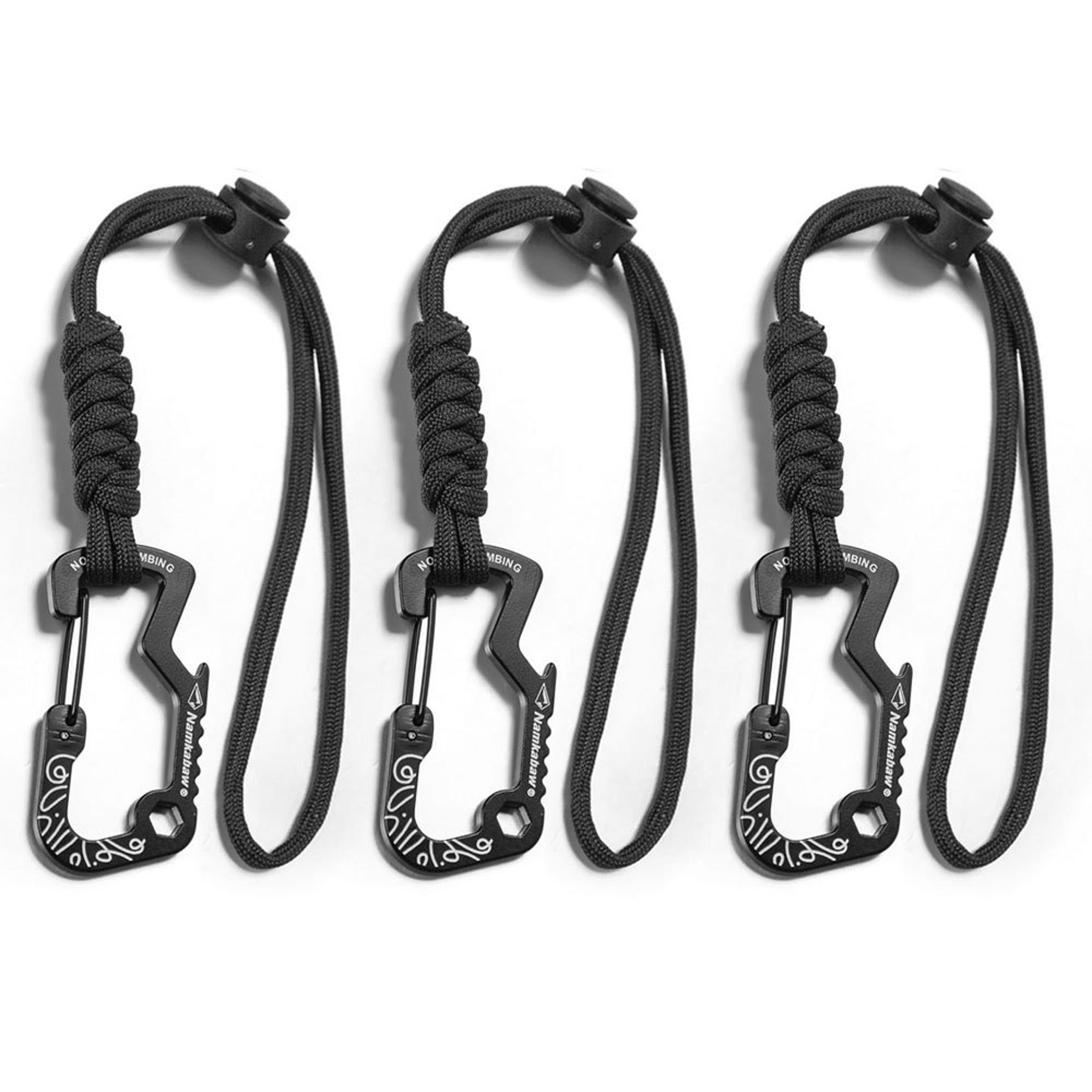 tactical carabiner with paracord keychain durable edc survival clip for outdoor adventures