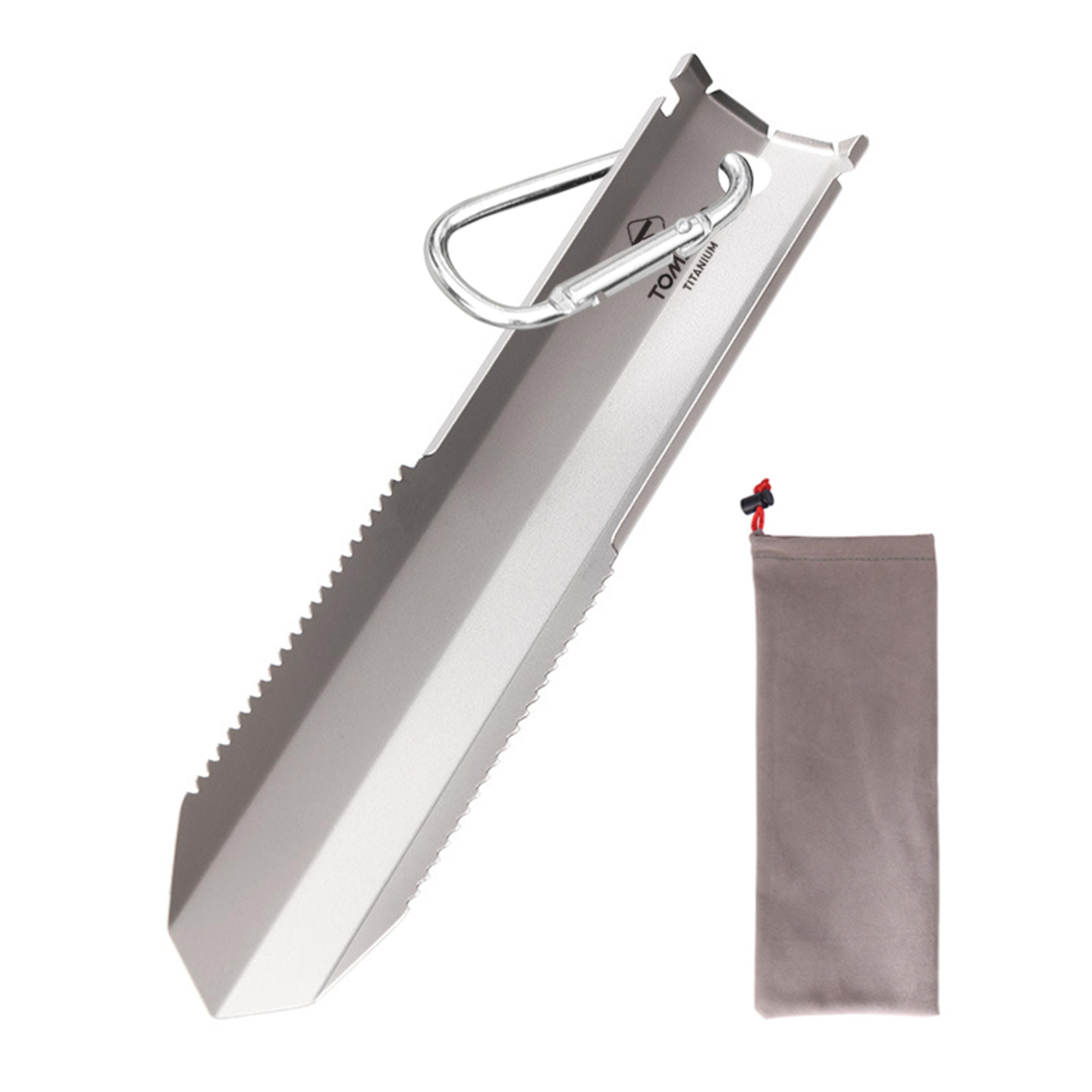 titanium camping shovel ultralight backpacking trowel with serrated edge