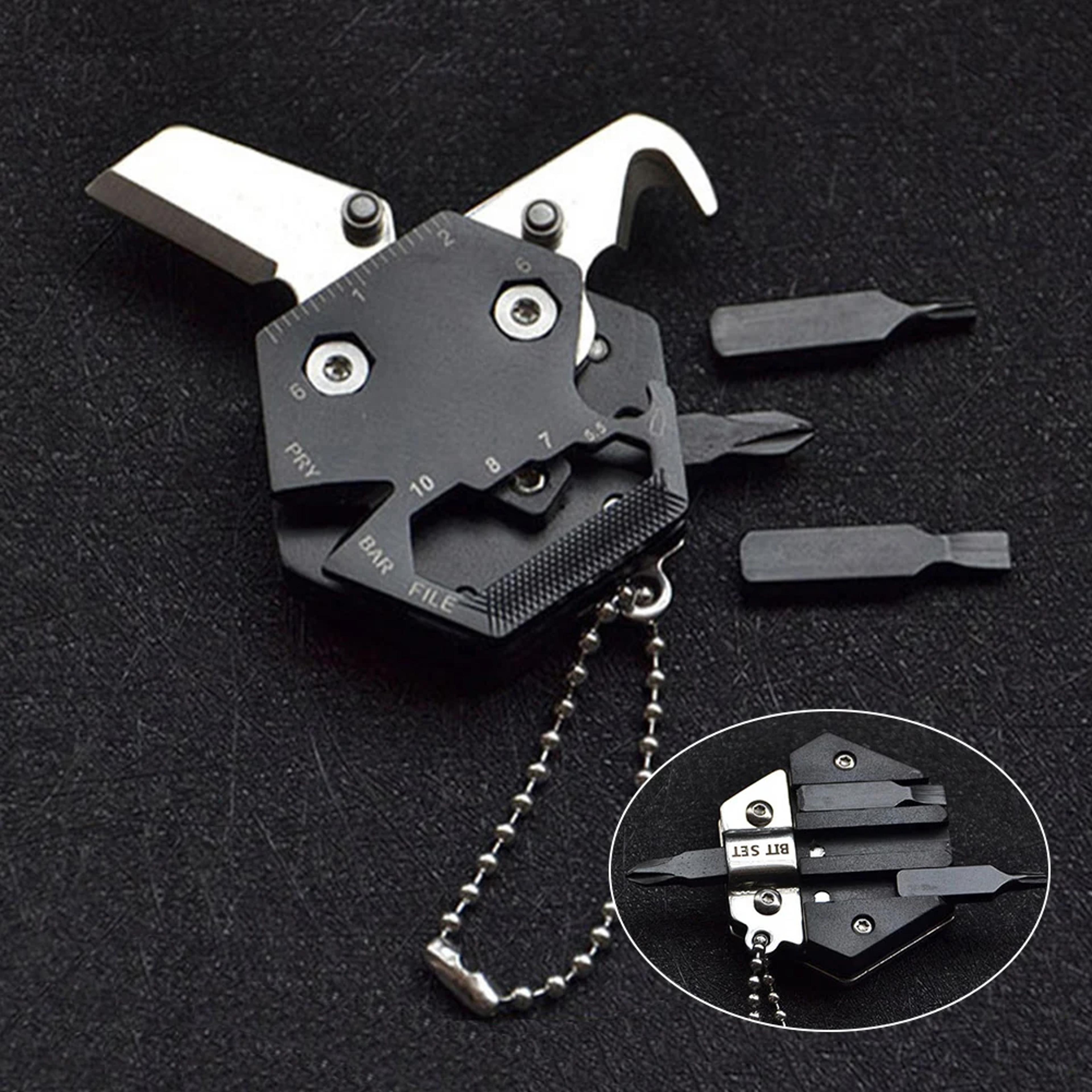 edc multitool keychain mini screwdriver pocket knife compact survival tool