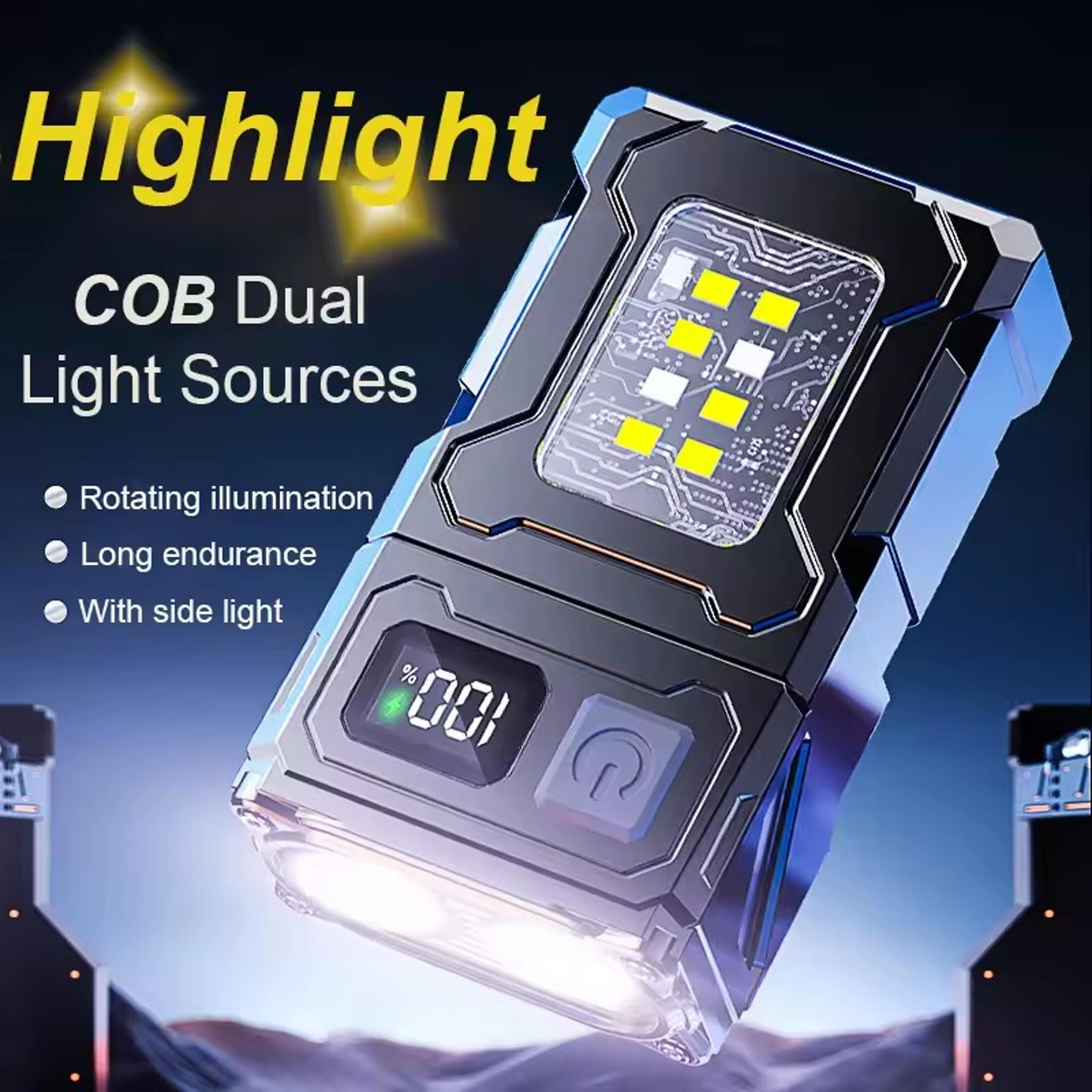 tactical mini portable led flashlight with clip usb rechargeable edc work light