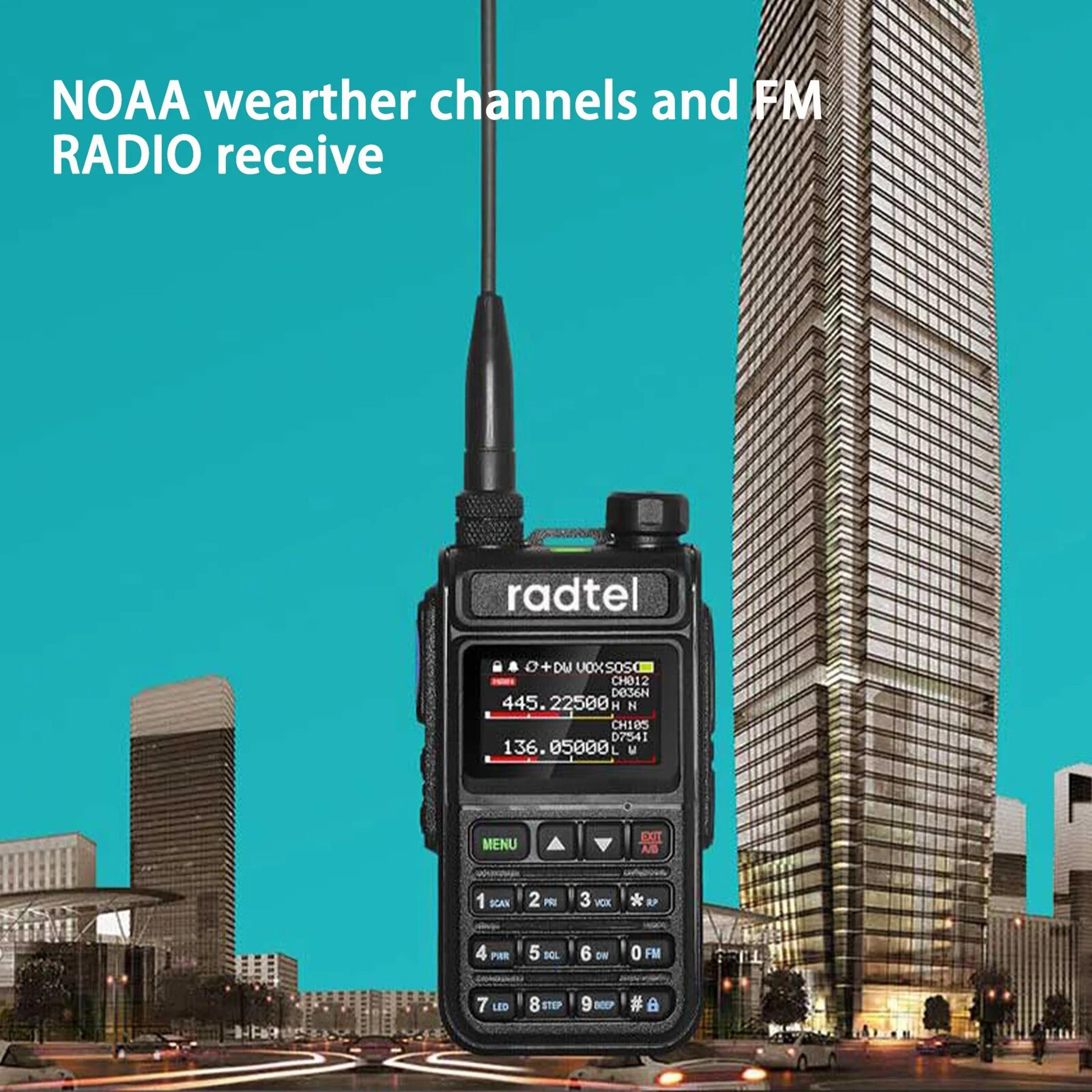 radtel rt full band ham radio handheld channel walkie talkie & air band scanner