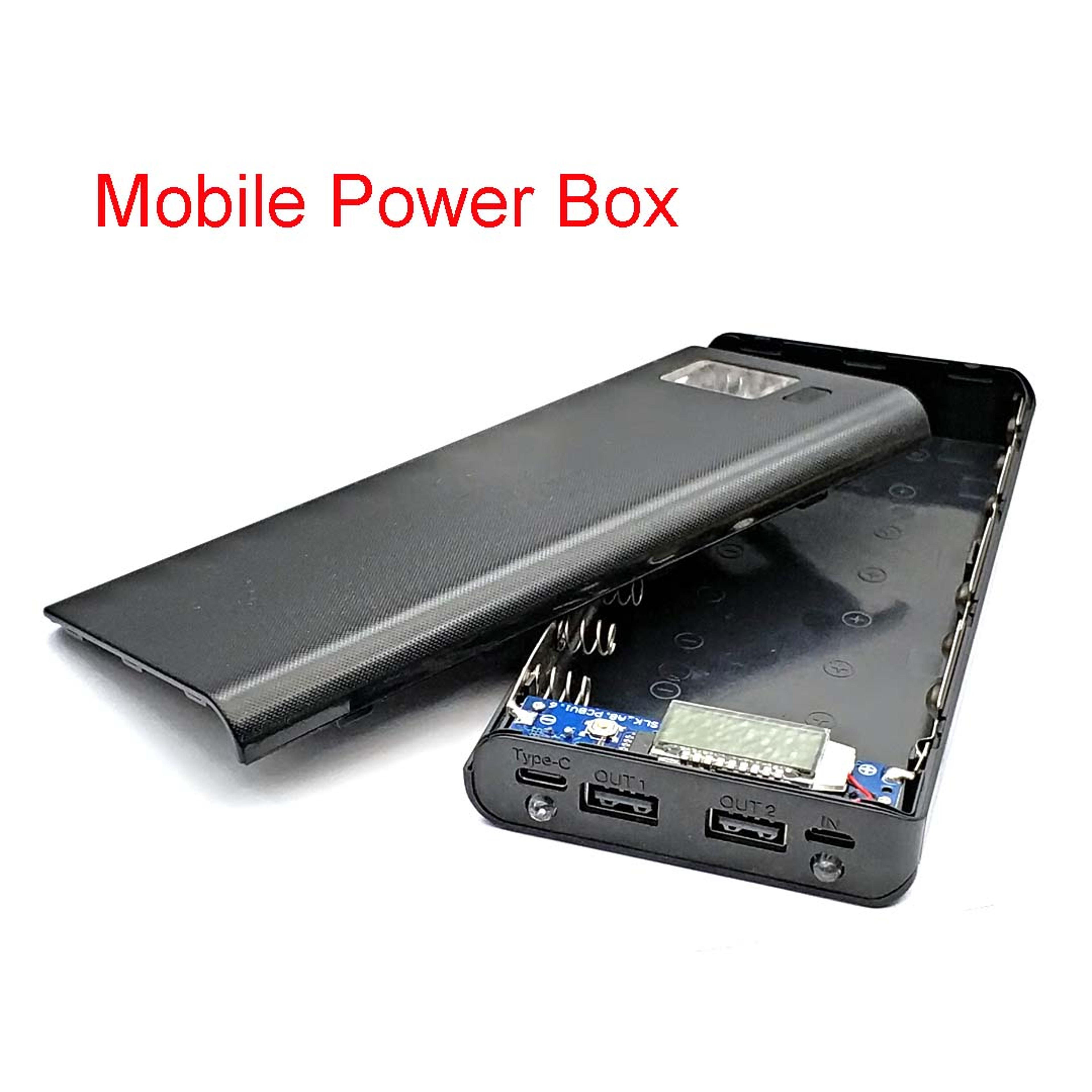 diy battery power bank case with type c & micro usb