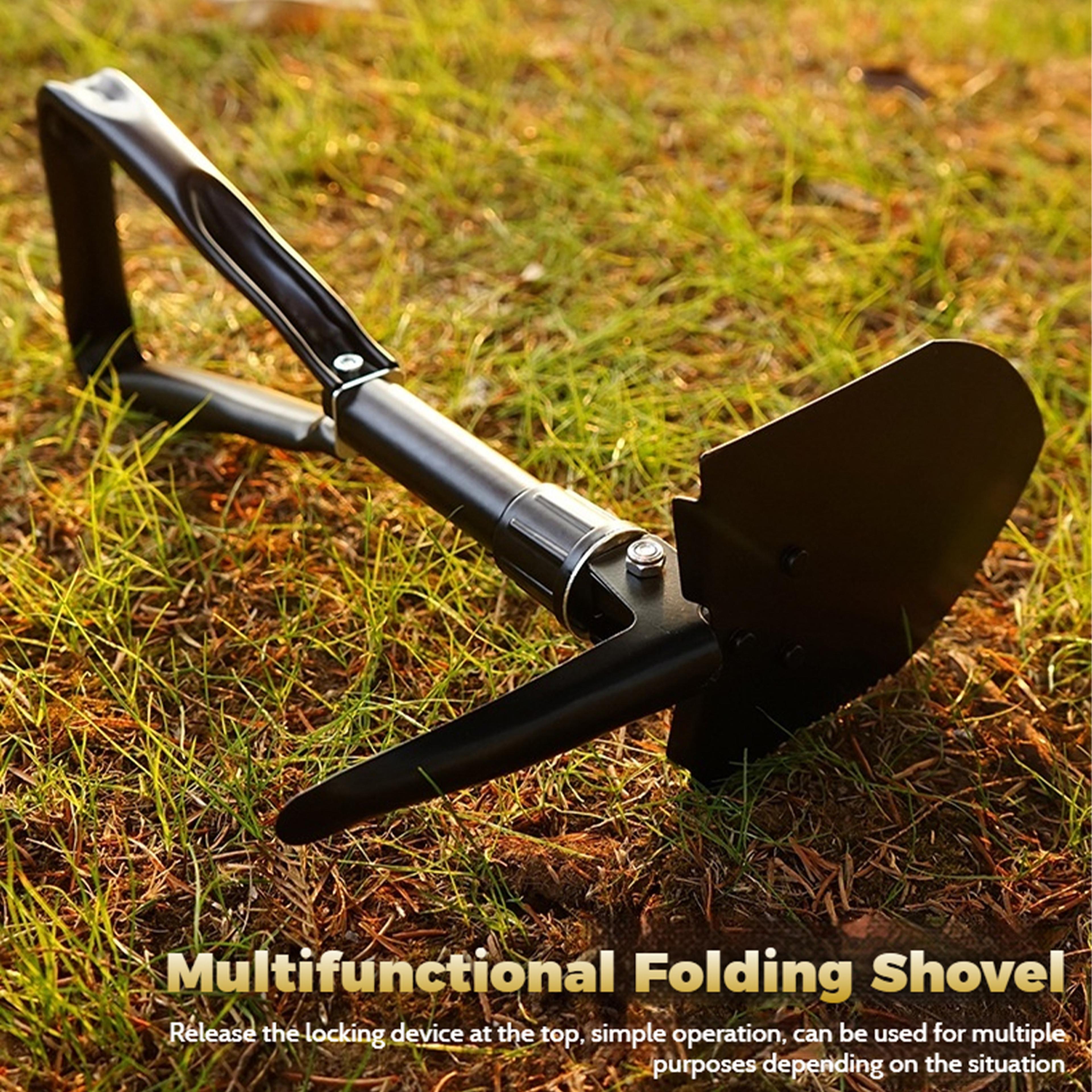 heavy duty folding survival shovel with camouflage bag multifunctional camping spade & outdoor tool