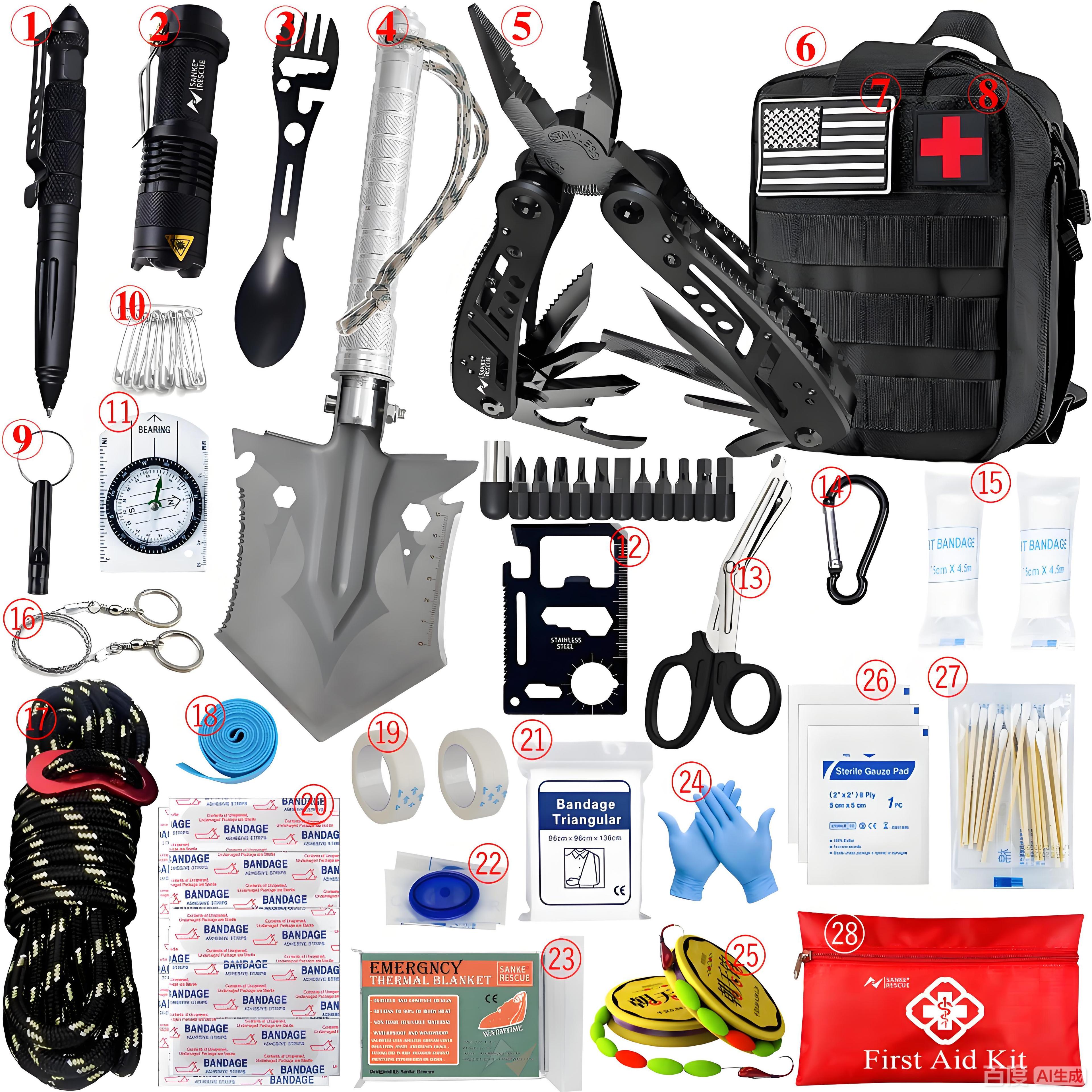 ultimate car survival first aid kit full molle emergency trauma pack for camping & hiking
