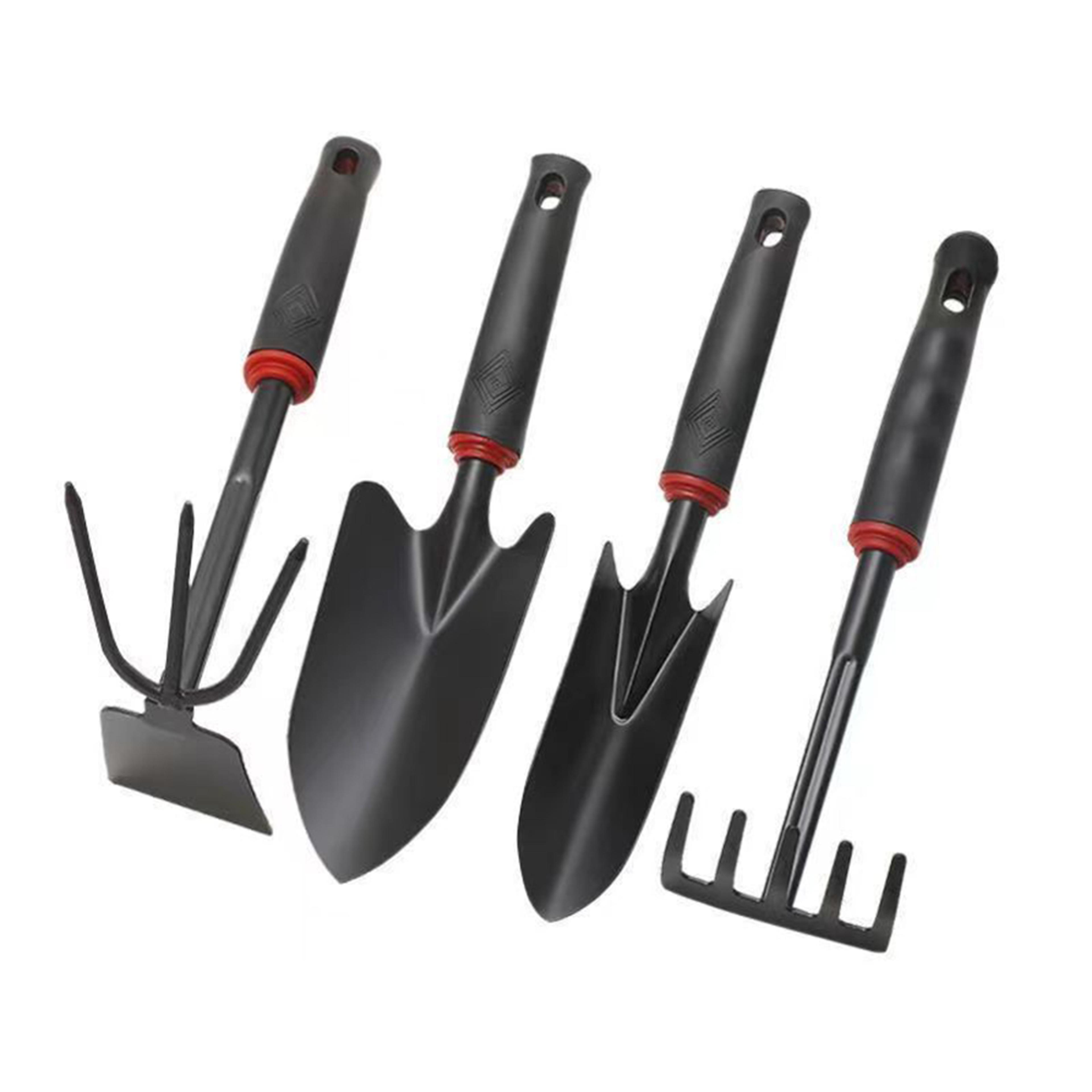 premium piece garden tool set shovel, rake, hoe & trowel for easy gardening