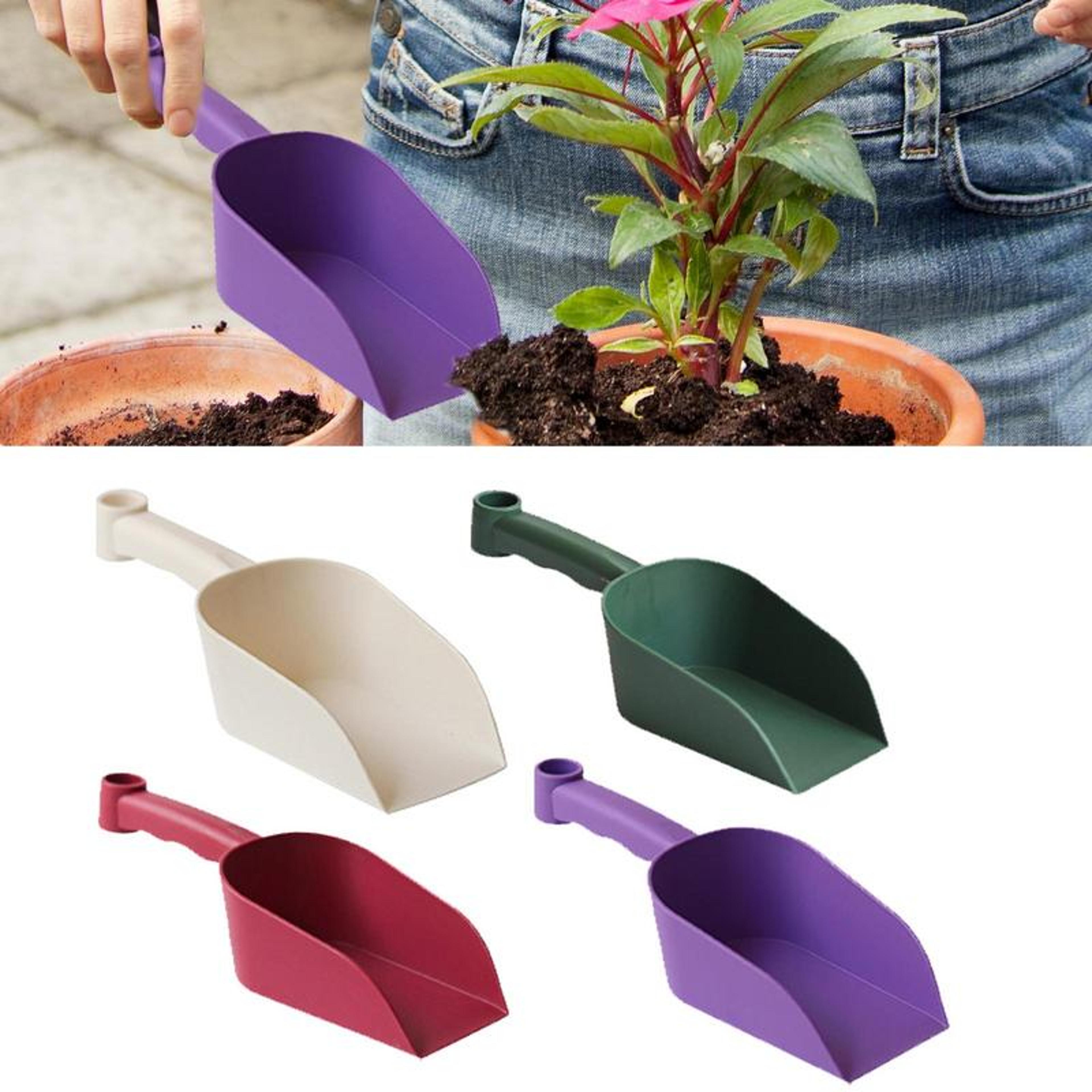 heavy duty garden scoop & soil shovel tool with ergonomic grip multi function planting & repotting scoop