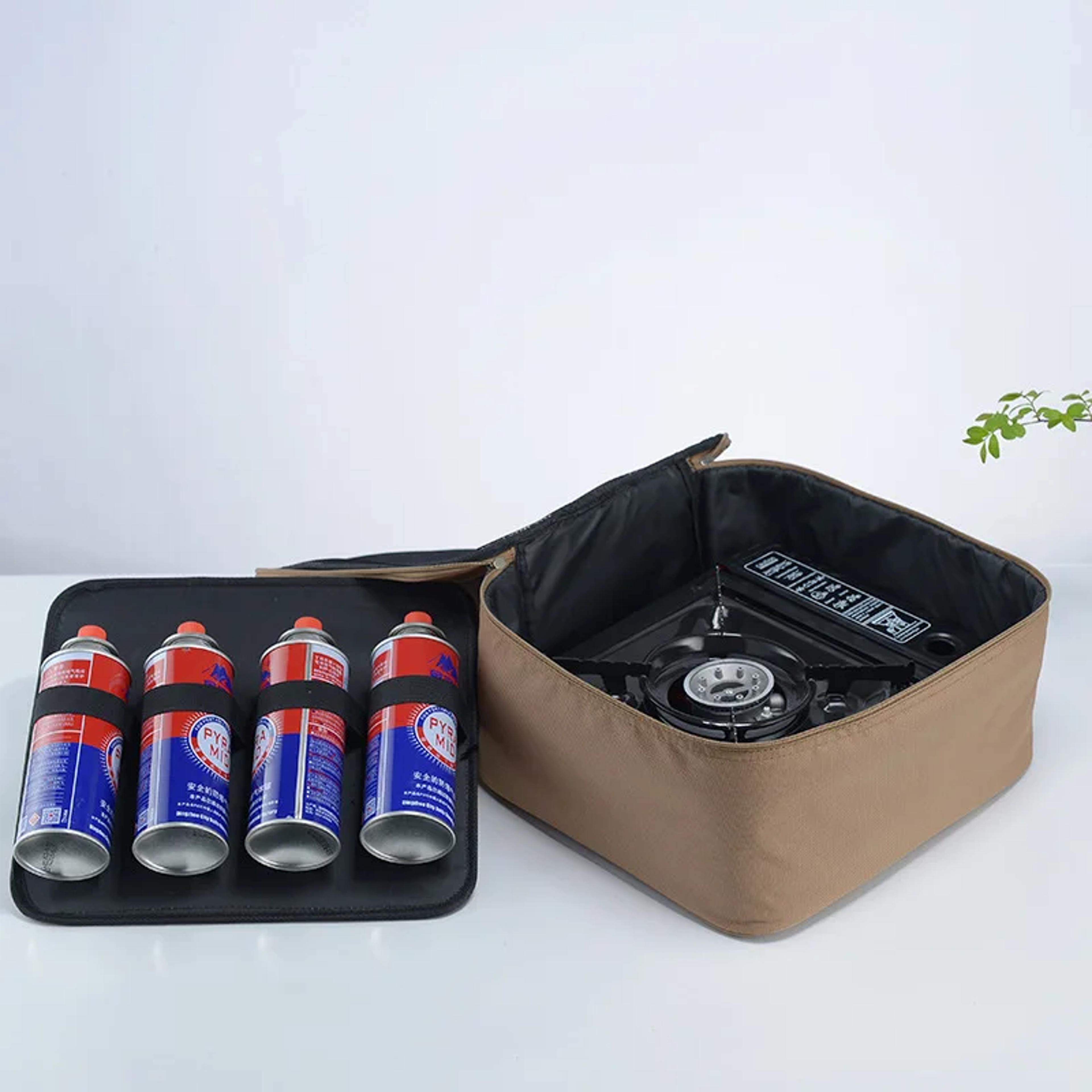 portable camping stove storage bag durable outdoor cookware & gas tank organizer case